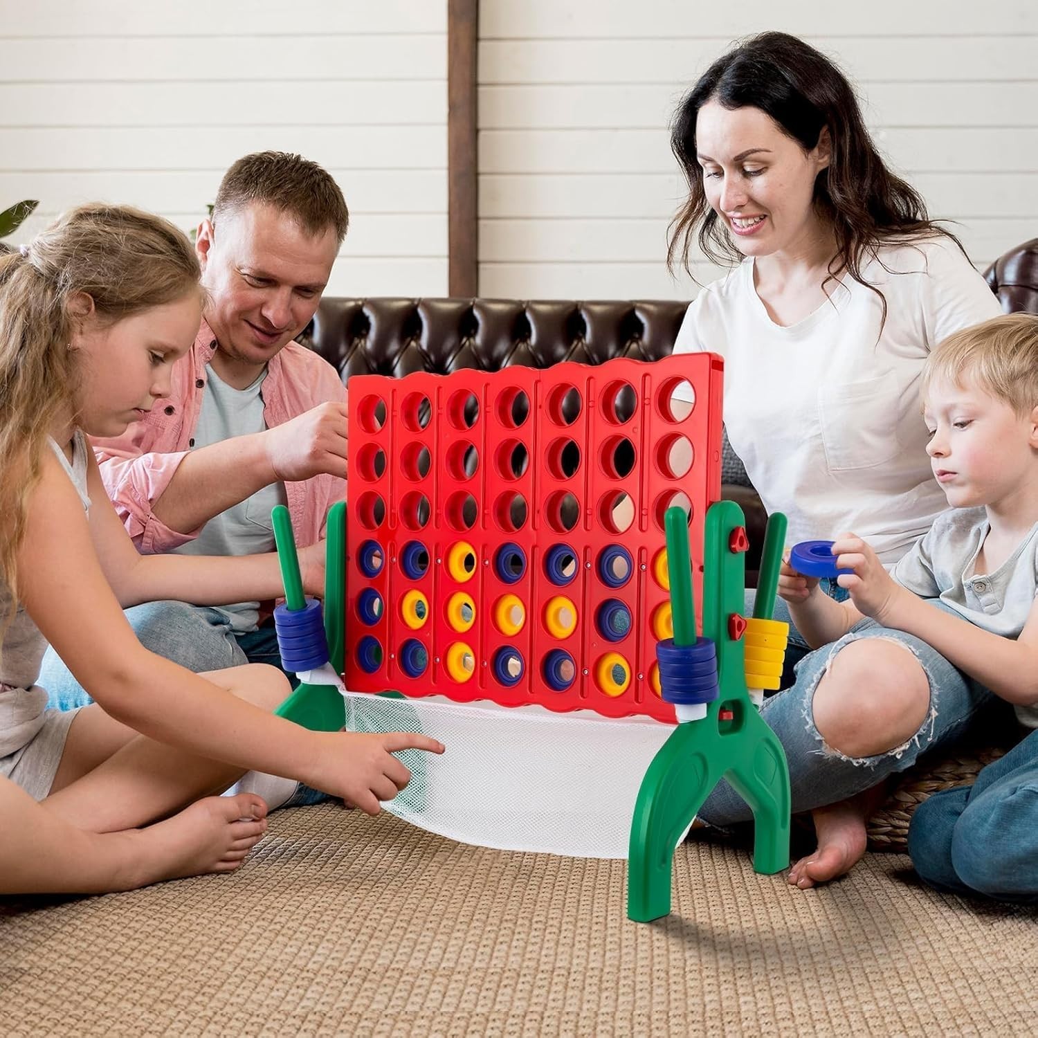 1.9 Feet Giant 4-In-A-Row Game Set for Kids & Adults Outdoor Indoor Yard Fami…