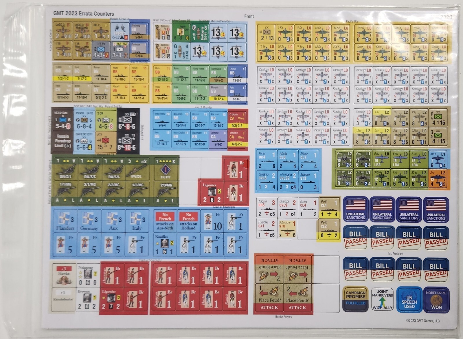 GMT Games 2023 Replacement Counter Sheet SEALED