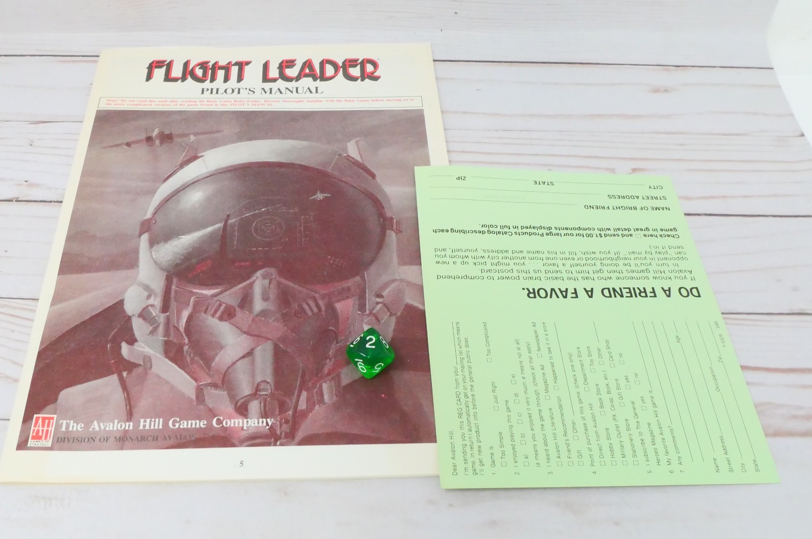 Avalon Hill, Flight Leader: Air-to-Air Jet Combat Tactics 1950-Present Unpunched