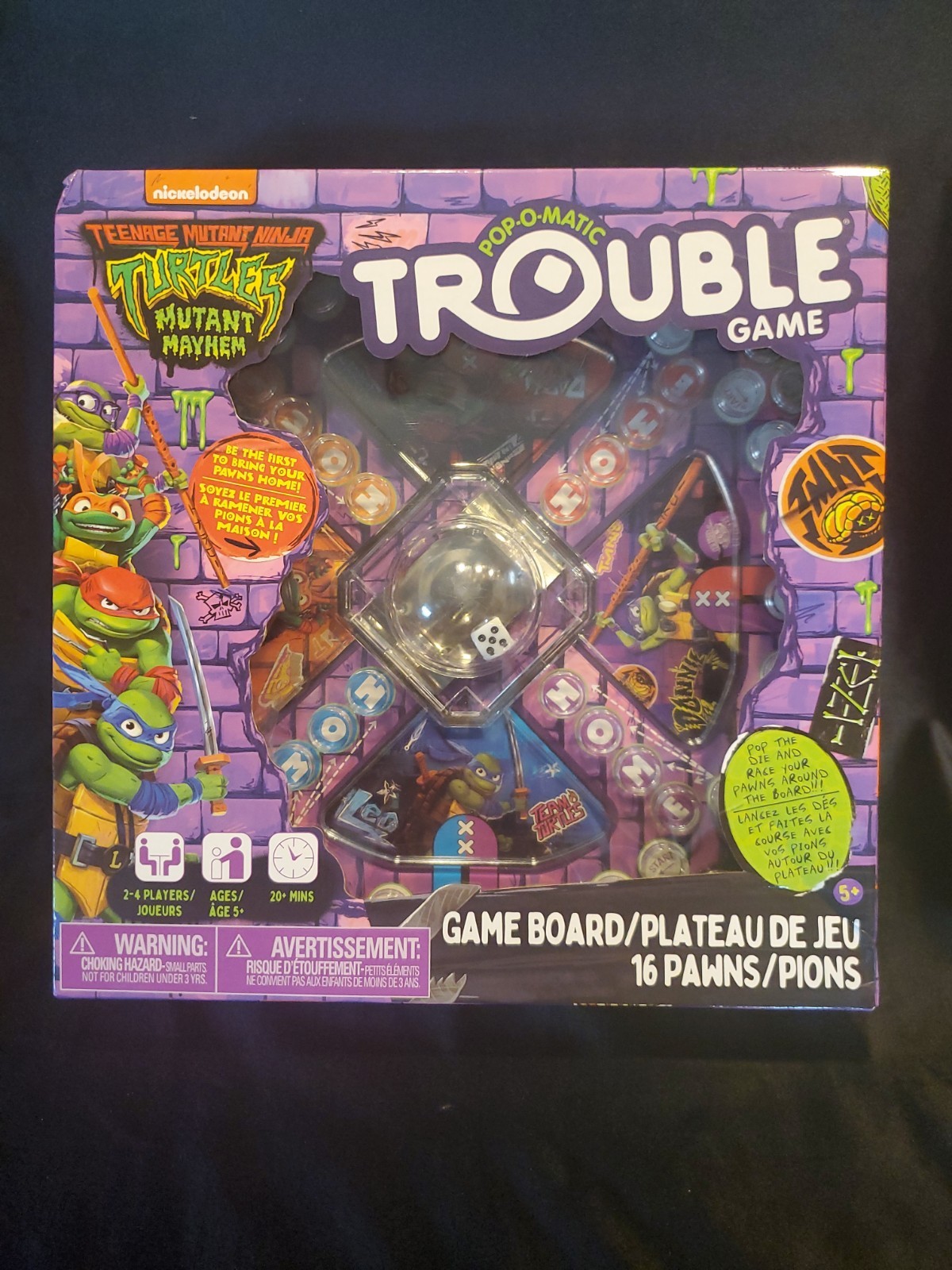 Teenage Mutant Ninja Turtles Mutant Mayhem Pop‑O‑Matic Trouble Board Game ~ NEW!