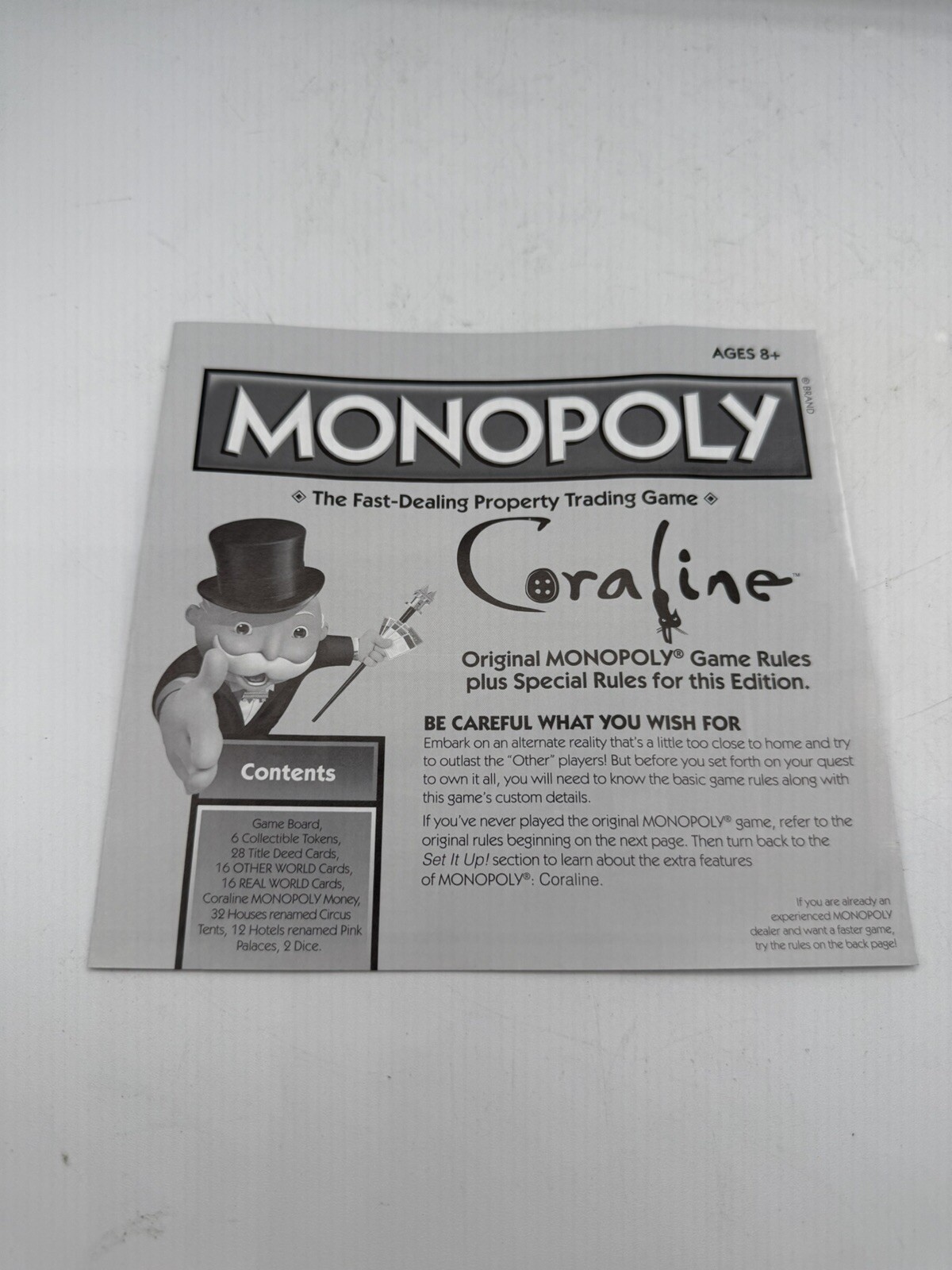 Coraline Monopoly Laika Board Game Complete Hasbro 2019 Rare