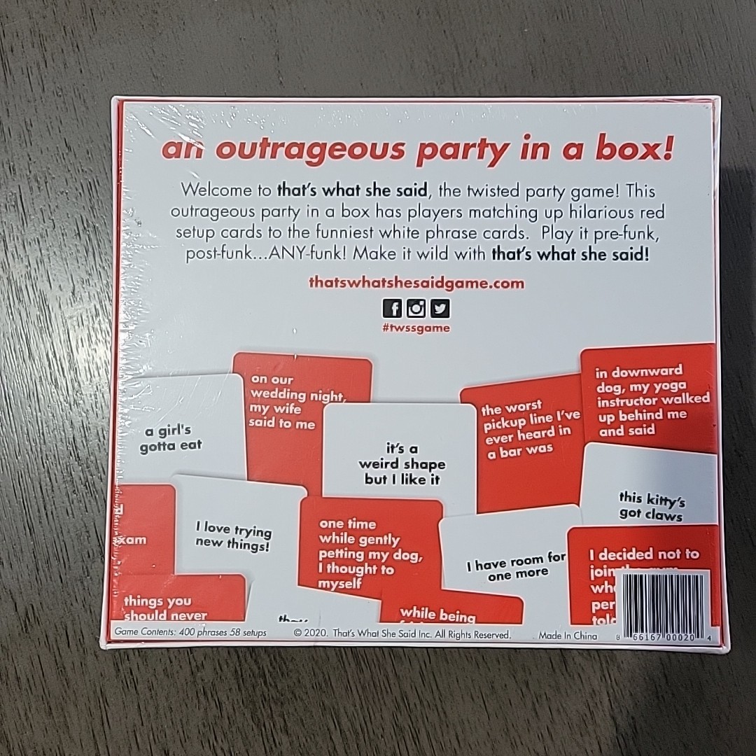 The Office Reference “That’s What She Said” The Party Game of Twisted Innuendos