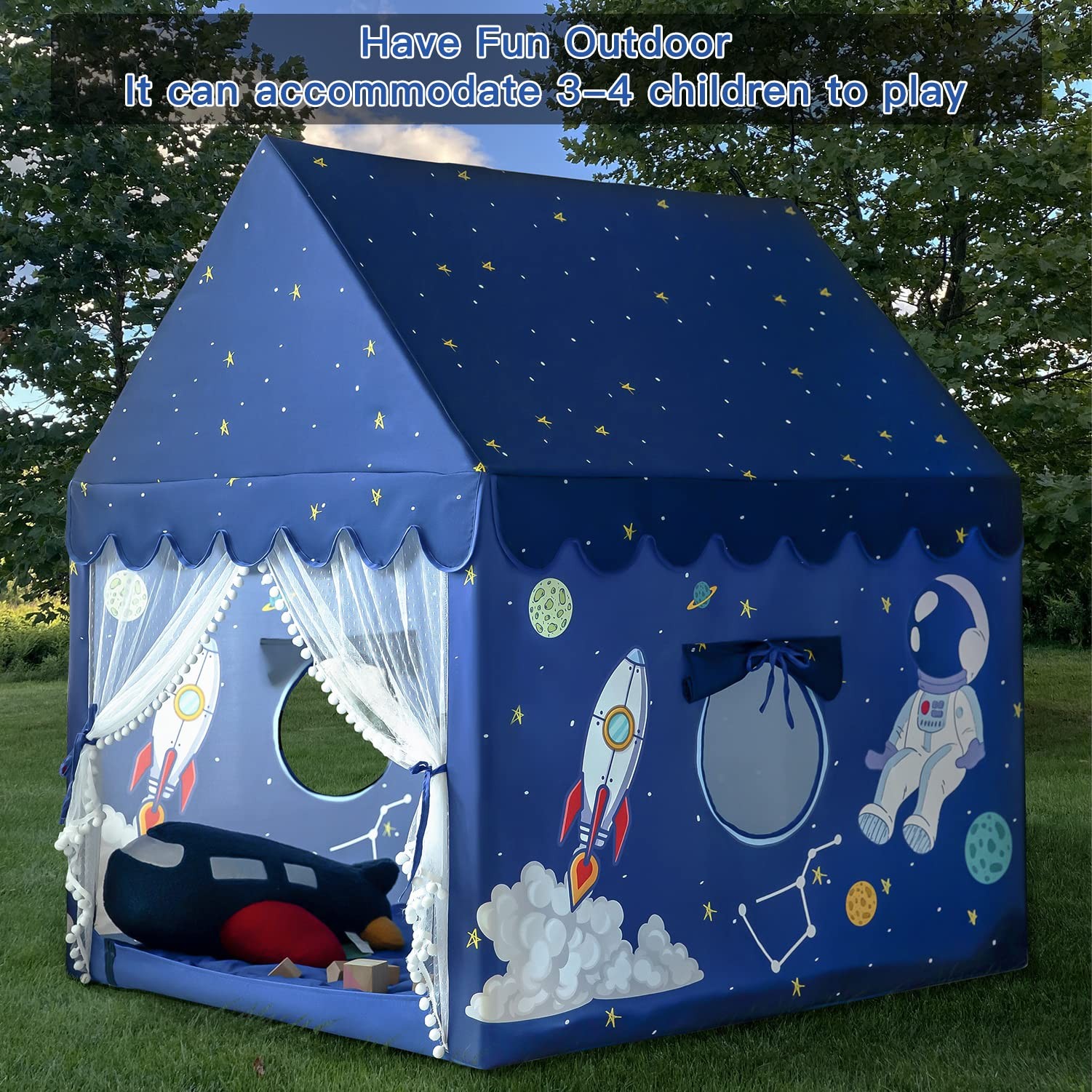 Kids Play Tent Large Castle Playhouse Indoor Spaceship Blue SPT-1 Boys Toddler