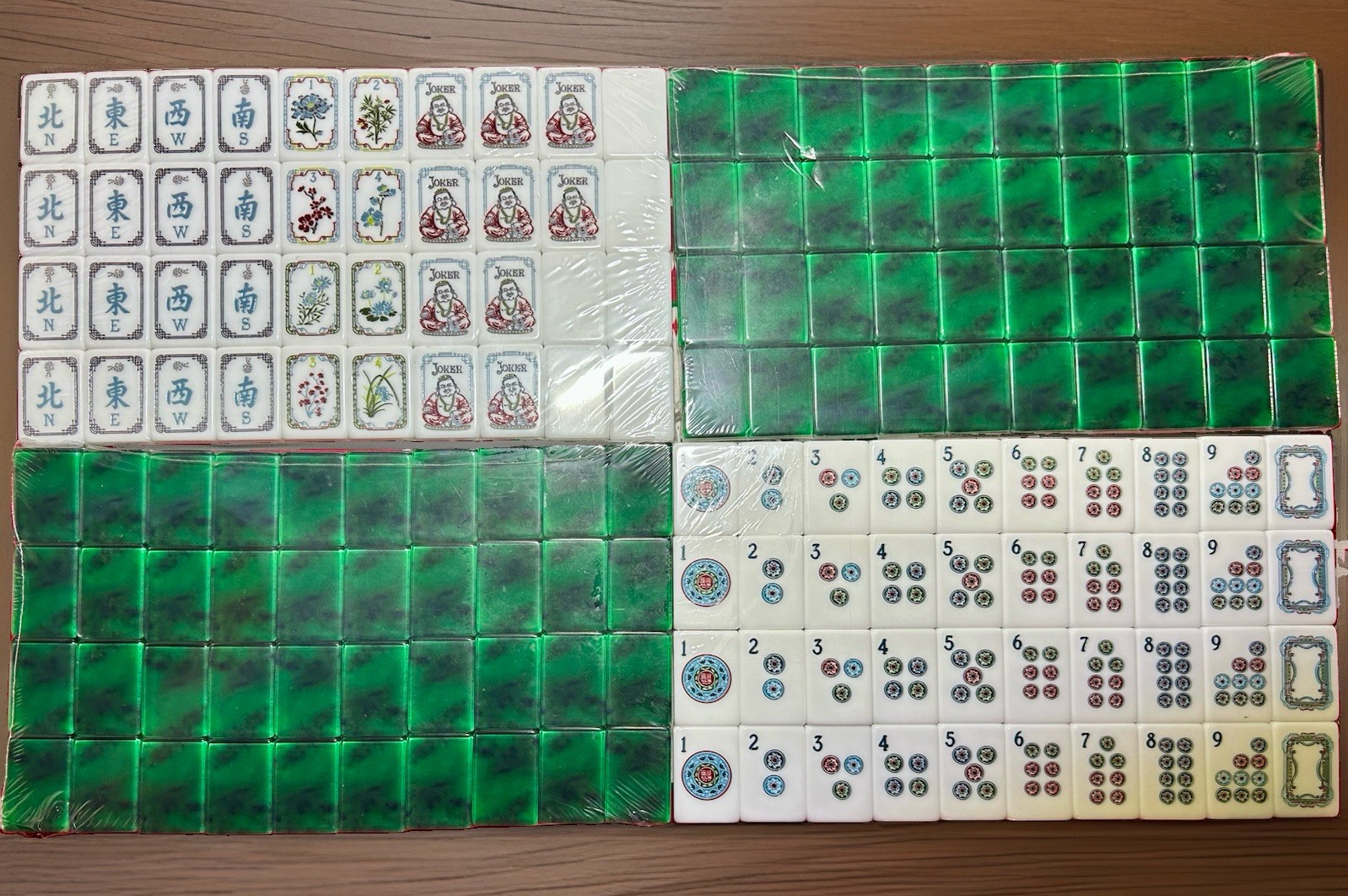 American Mahjong Tiles 160 Engraved 1.4” Acrylic Tiles •Racks & Pushers •Mat