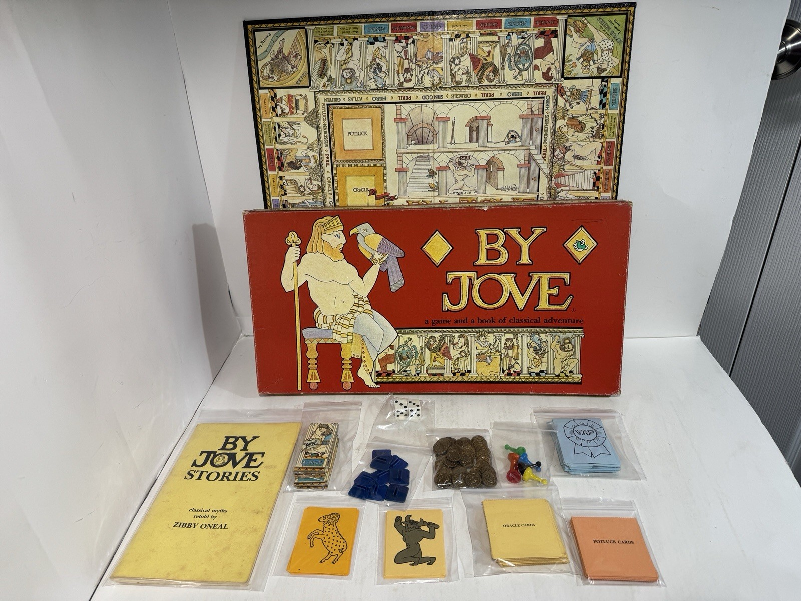 By Jove Board Game 1983 Adventure Inc Complete 59/60 Coins Mythology Vintage