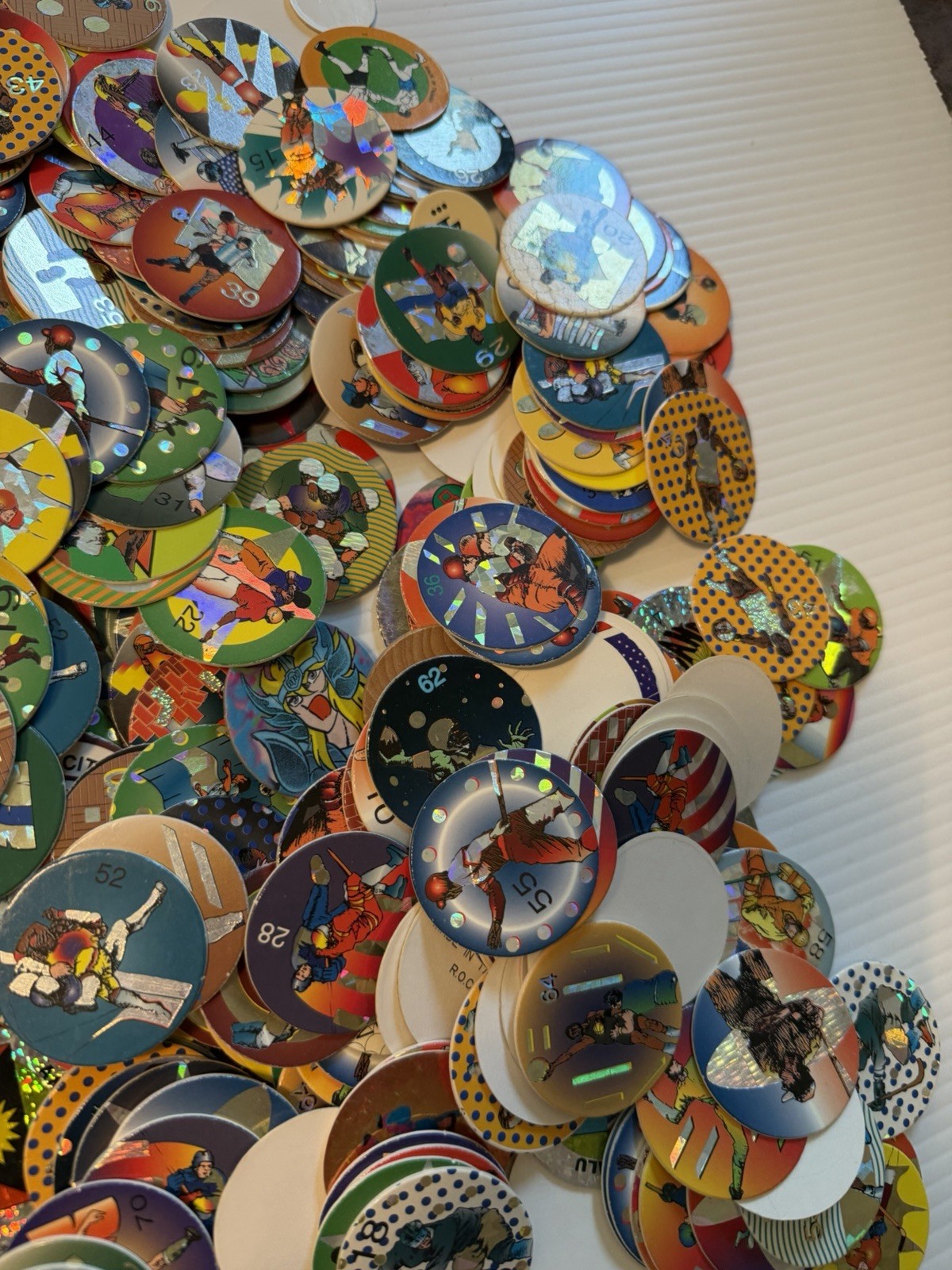 Huge Lot POGS Slammers Hundreds Of Different Designs Sports Holographic Shiny ++
