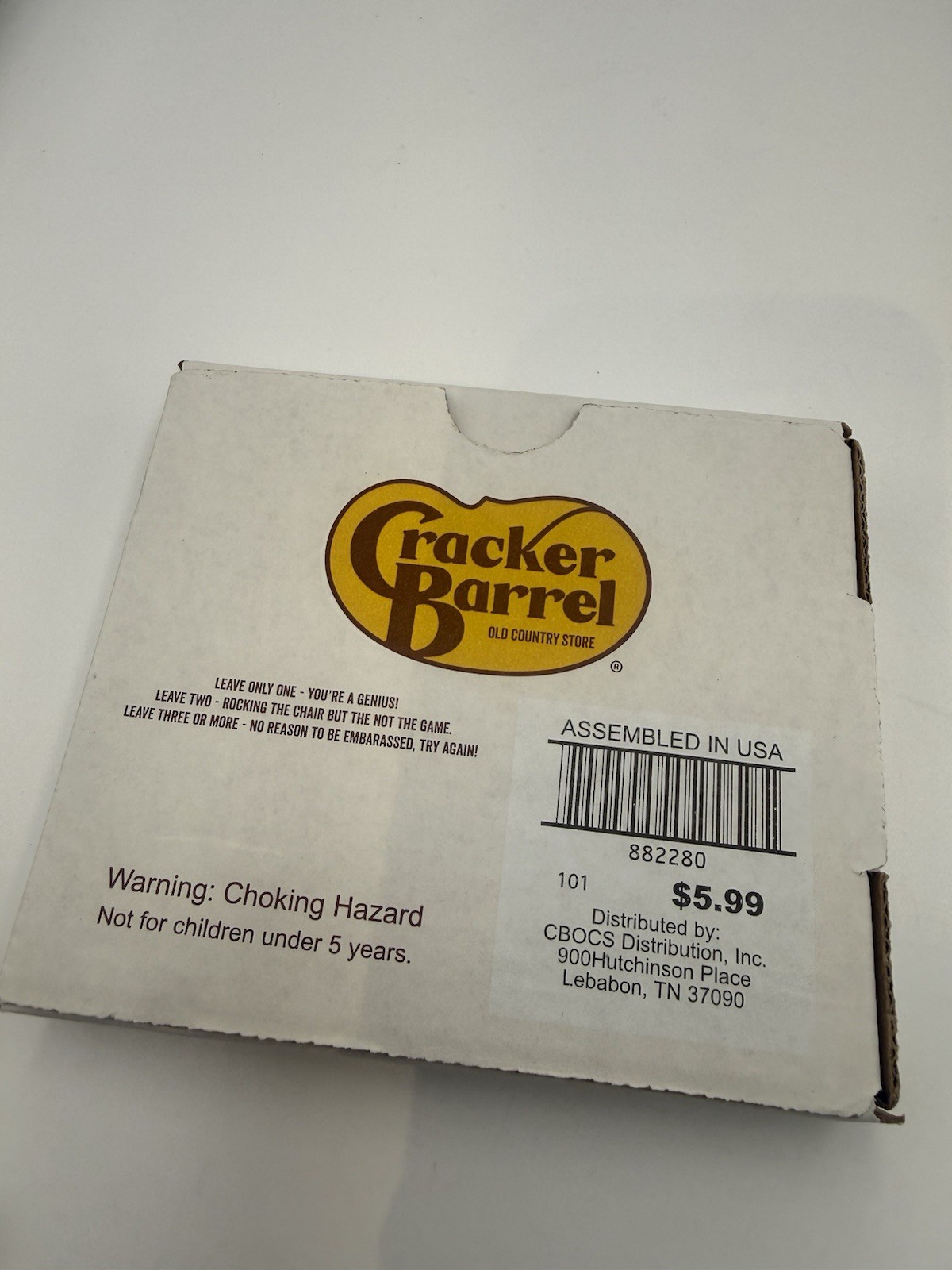Cracker Barrel Peg Game DEFUNCT CHANGED LOGO RARE 2025 New