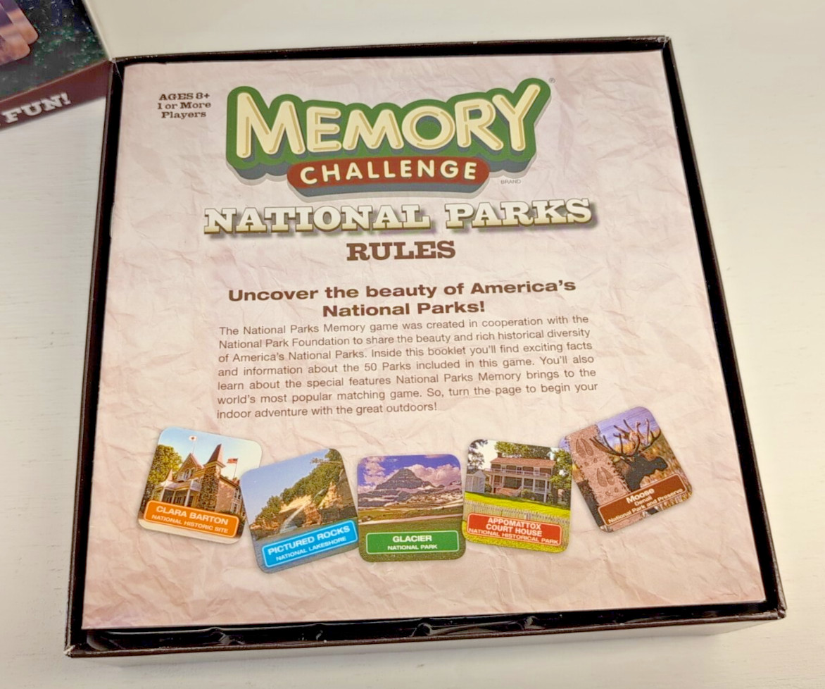100% COMPLETE! HASBRO 2011 MEMORY CHALLENGE NATIONAL PARKS EDITION GAME USAopoly