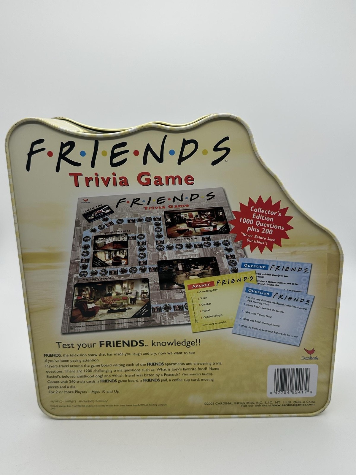 Vintage Cardinal Friends Trivia Game Collector’s Tin 2+ Players 10+ 2002 Used