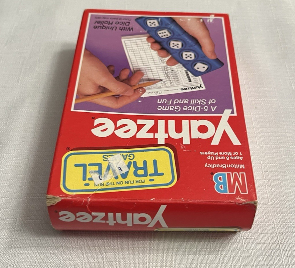Vintage 1989 Milton Bradley Travel Classic Yahtzee Game Ages 8+~Complete
