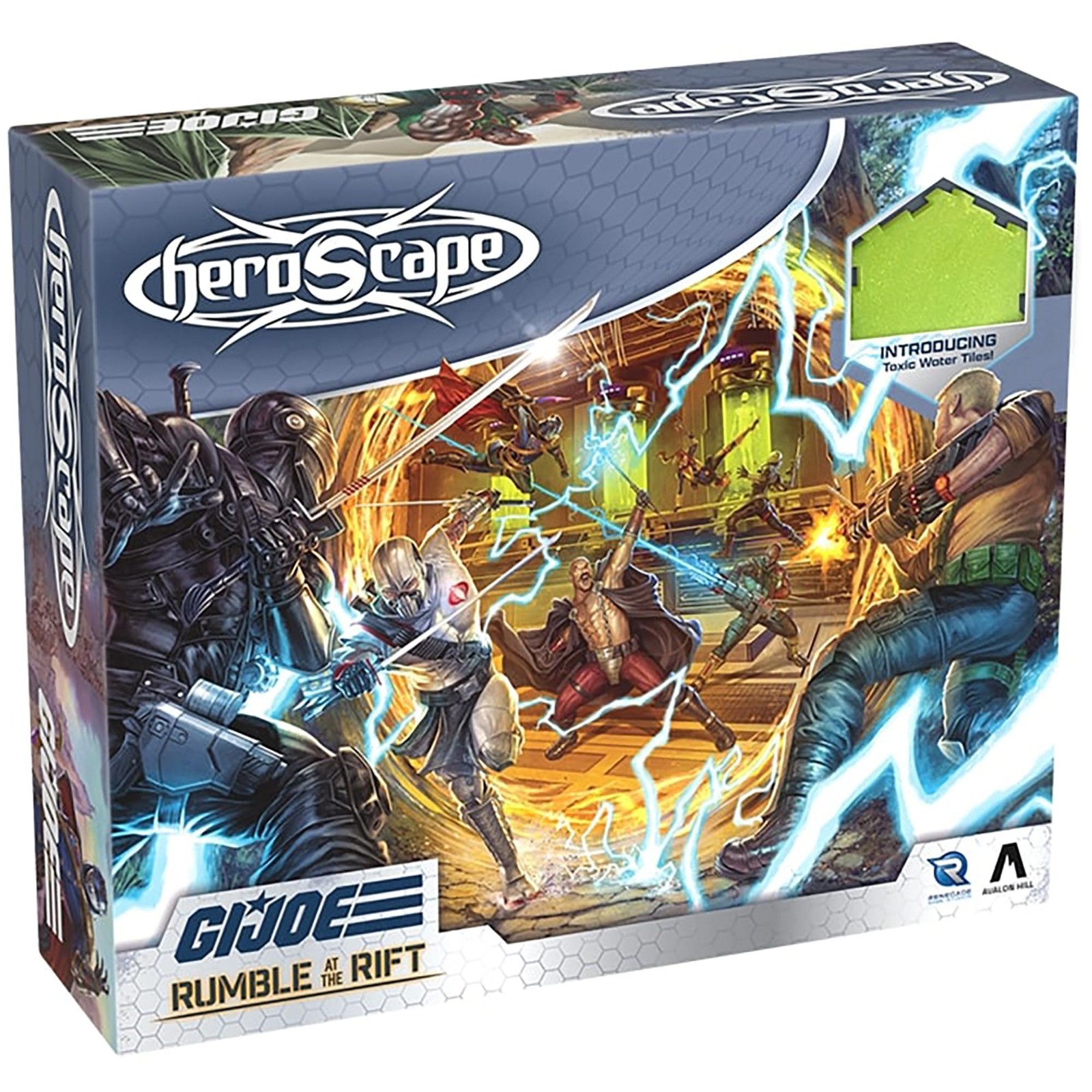 Tactical Board Game – G.I. Joe Heroscape Rumble at The Rift, 8 Miniatures & Hex