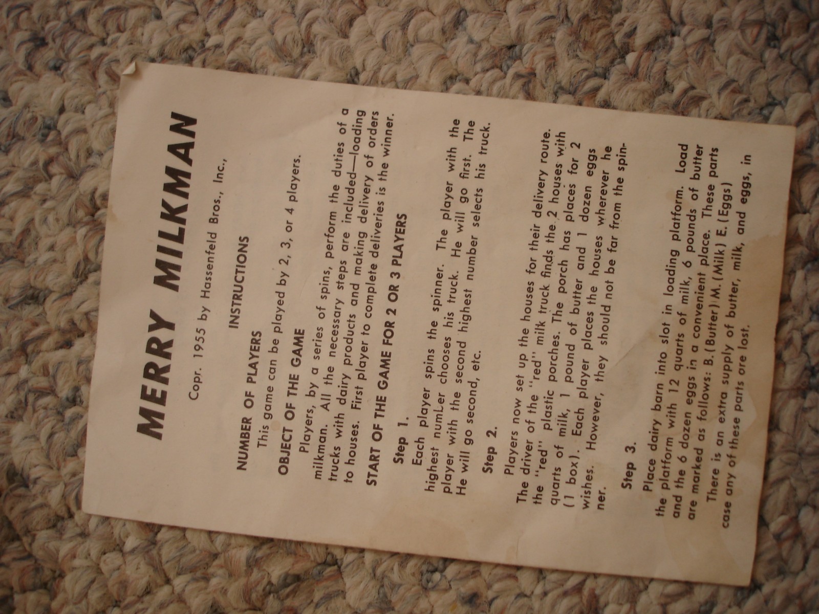 Merry Milkman Exciting Game & Toy 2610 Hasbro 1955 complete