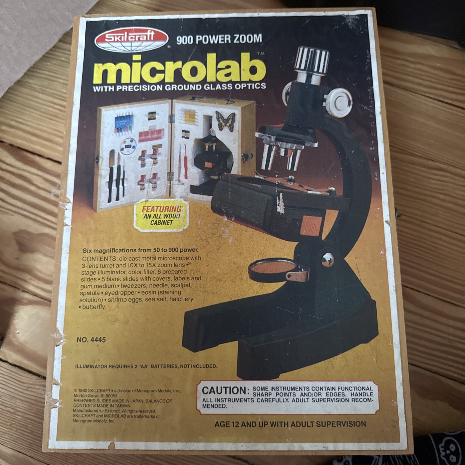 Skilcraft Microlab With Glass Optics Wooden Case Complete