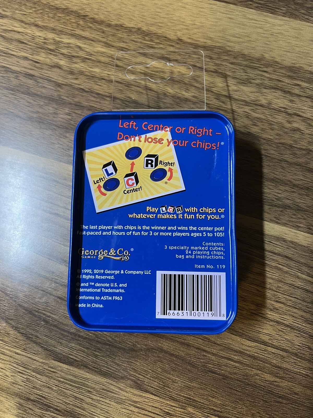 Left Center Right Dice Game – New – Sealed – Blue Tin