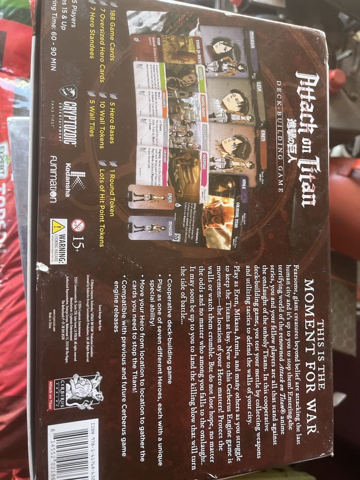 Attack on Titan Deck Building Game Cryptozoic Anime Board Game