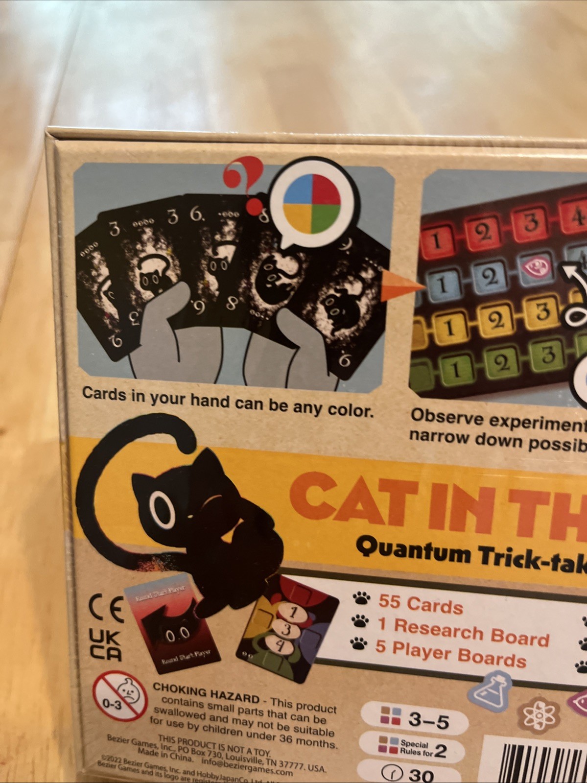 CAT IN THE BOX: Deluxe Edition Quantum Trick-Taking Board Game Bezier Games NEW