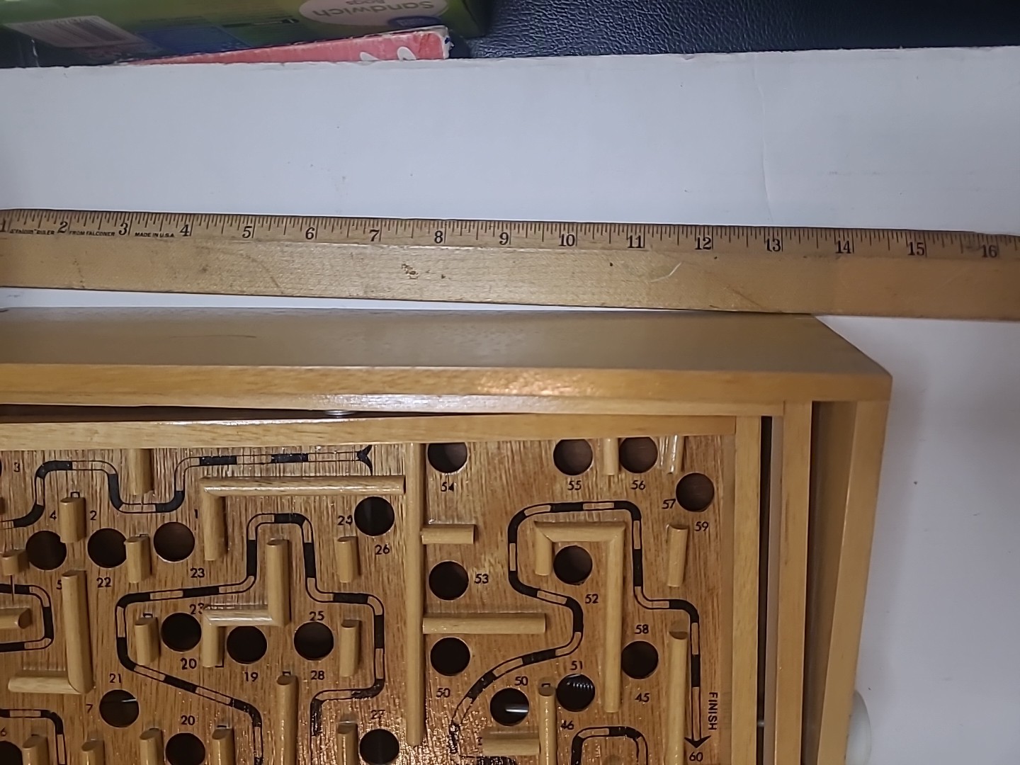 Vtg 80s Labyrinth Wooden Steel Ball Marble Tilting Maze Puzzle Game Roll-A-Maze