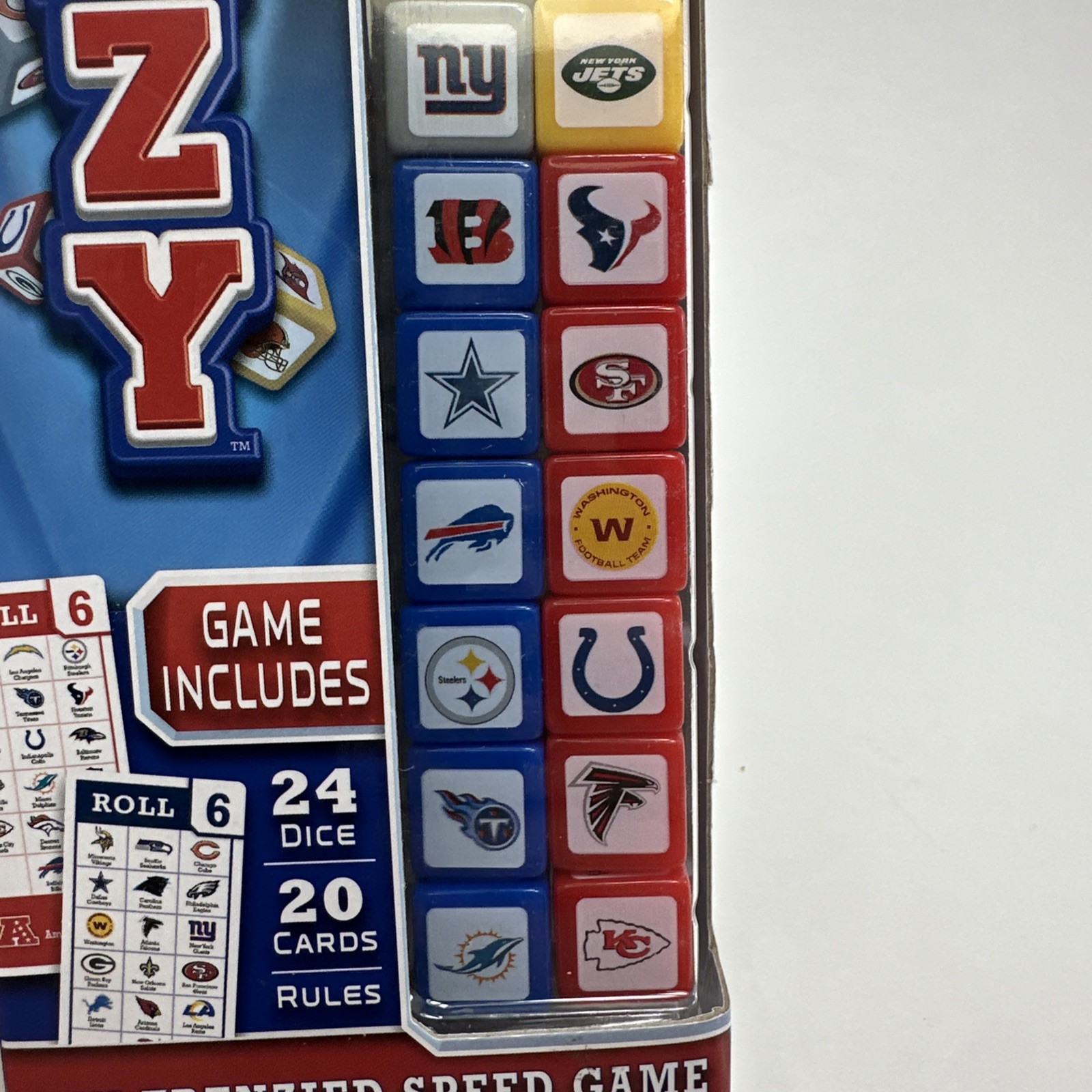 NEW NFL Football Fanzy Dice Card Game Fun Frenzied Speed Fast Paced Masterpieces