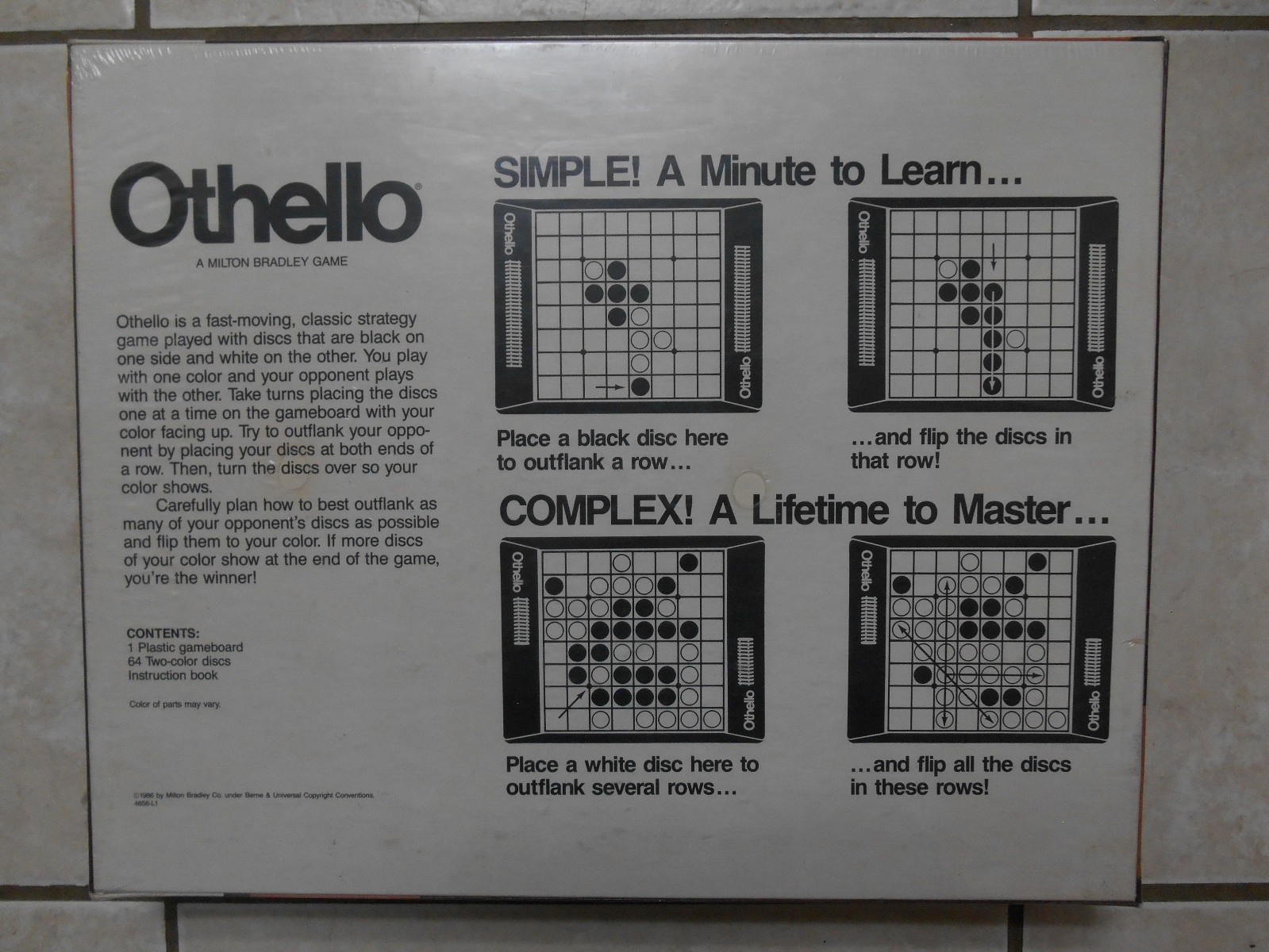 Original Vintage 1986 Milton Bradley Othello Board Game Still Sealed & Brand New