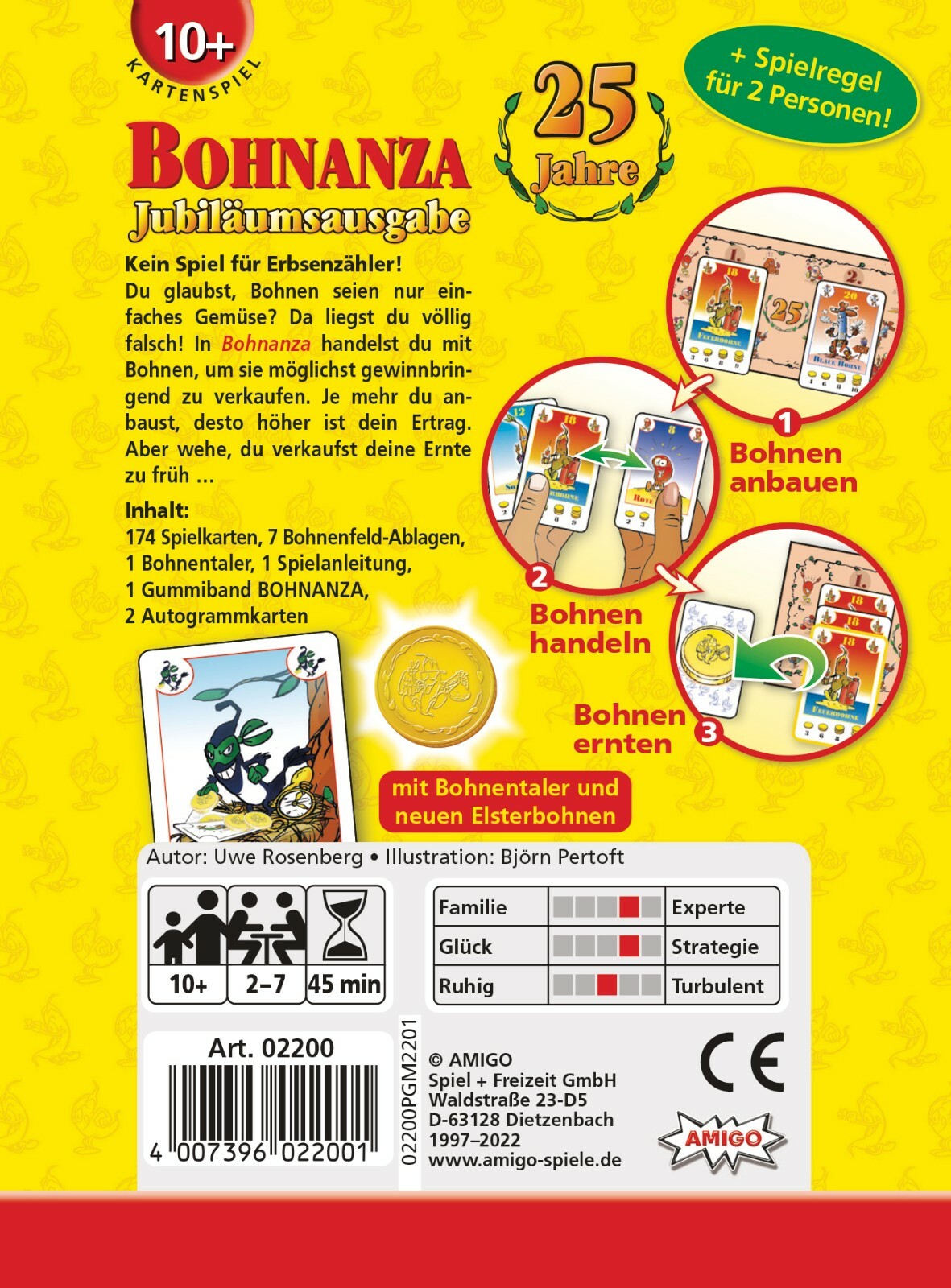 AMI02200 Bohnanza 25 Jahre-Edition (Jubiläumsedition, Kartenspiel)