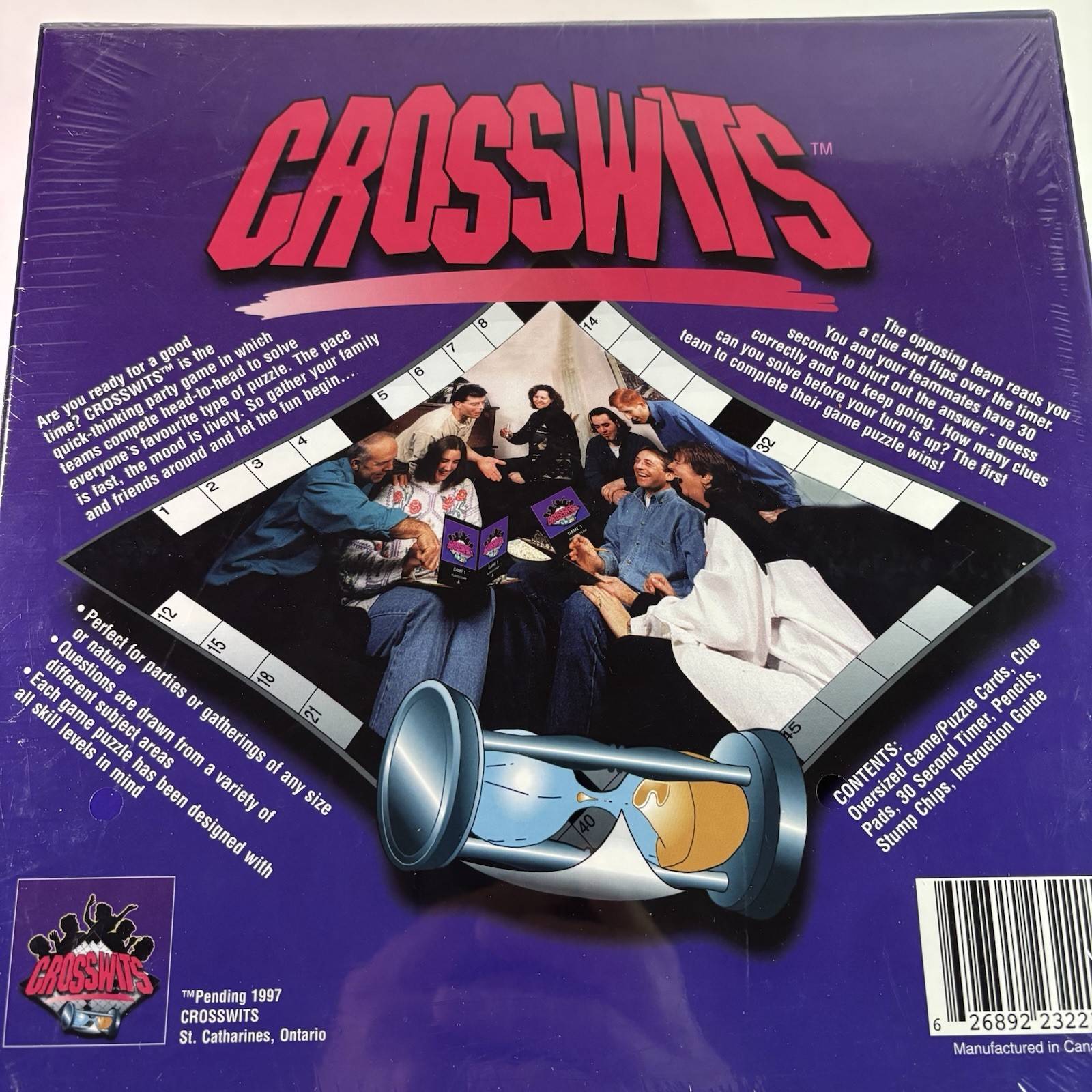 Crosswits Vintage Party Board Game 1997. 2 or more players, 12 and up. HTF, NEW