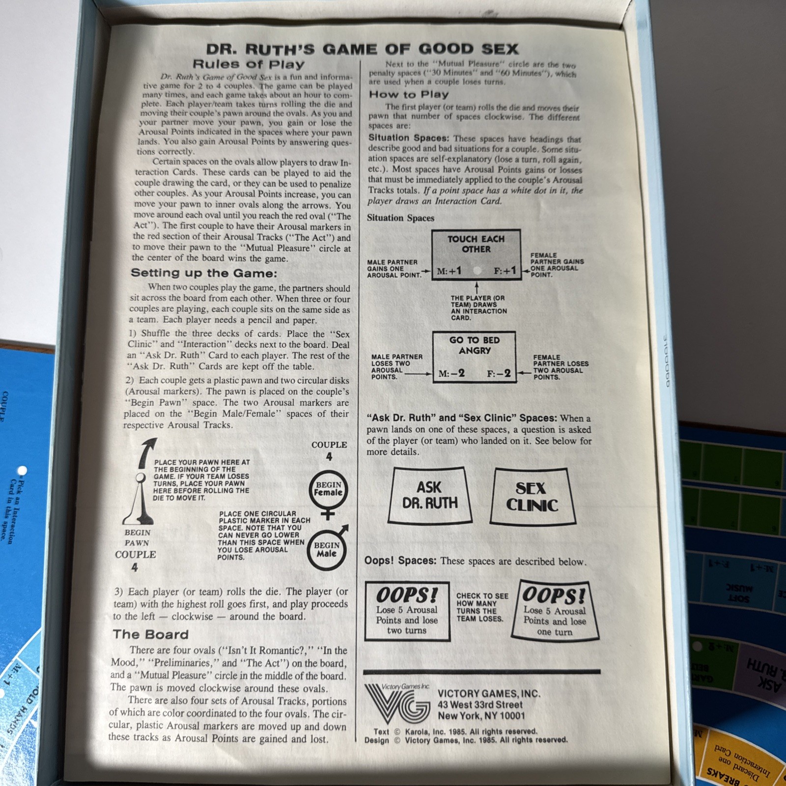 Vintage Dr Ruth’s Game of Good Sex By Victory Games – 1985 Edition – Complete!