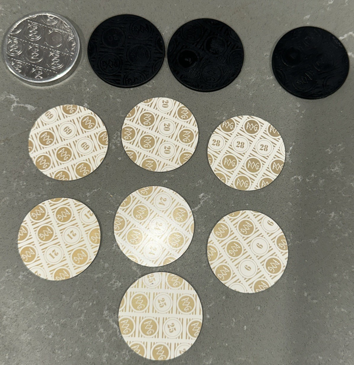 VINTAGE 1990s Lot of 104 POISON Skull Bones Pogs Slammer Whammers Milk Caps