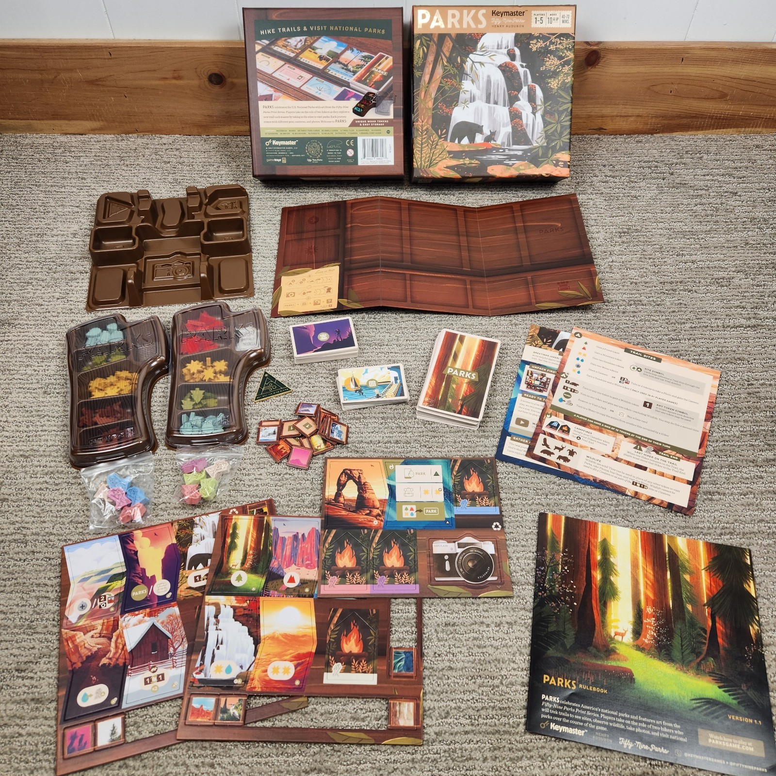 NEW National Parks Keymaster Board Game KYM0501 Complete 59 Hike Trails