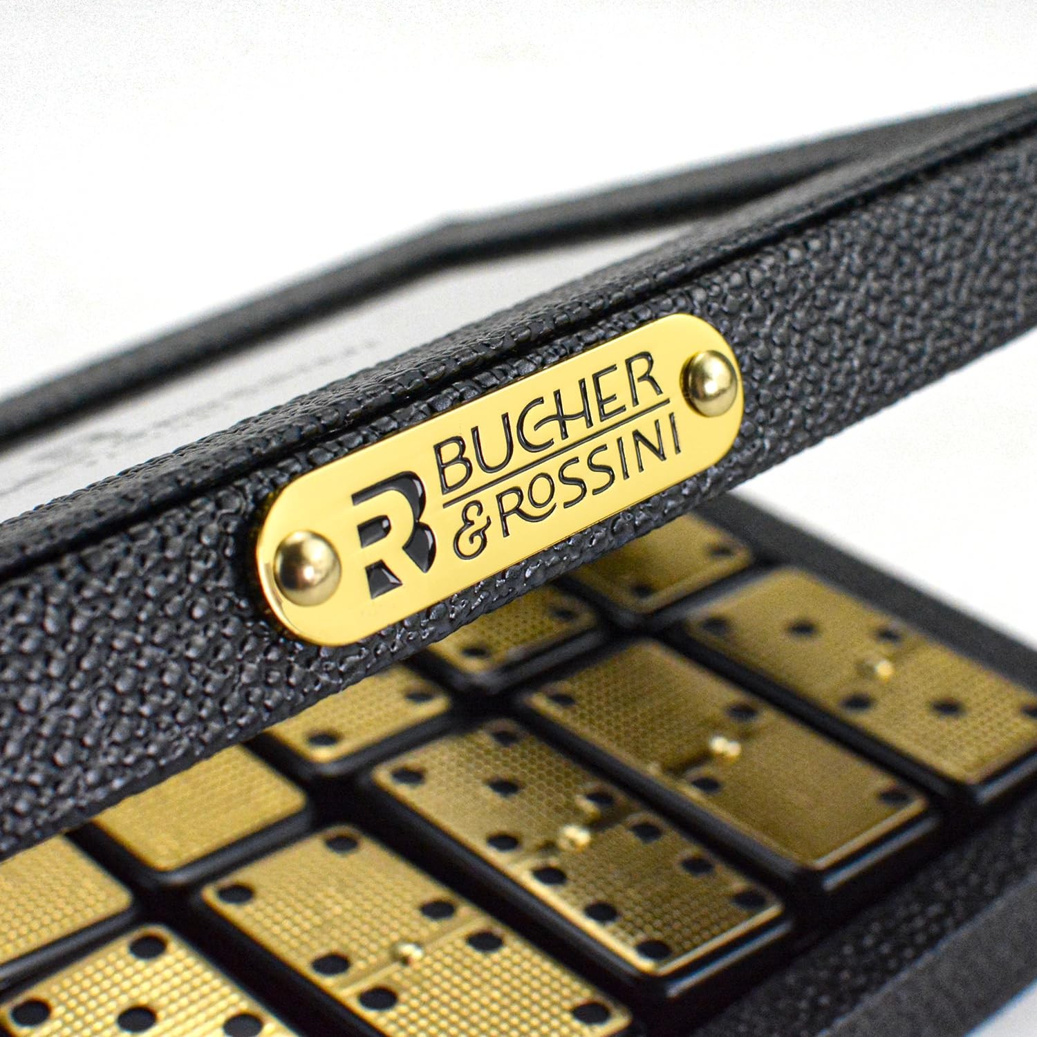 Bucher&Rossini Metal Surface Dominoes 5 x 8 x 1.8 inches, Gold New – Double 6