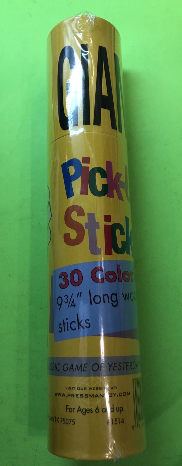Giant Pick Up Sticks Pressman Toys 30 Colorful 9 3/4 Inch Long Wood Sticks NEW