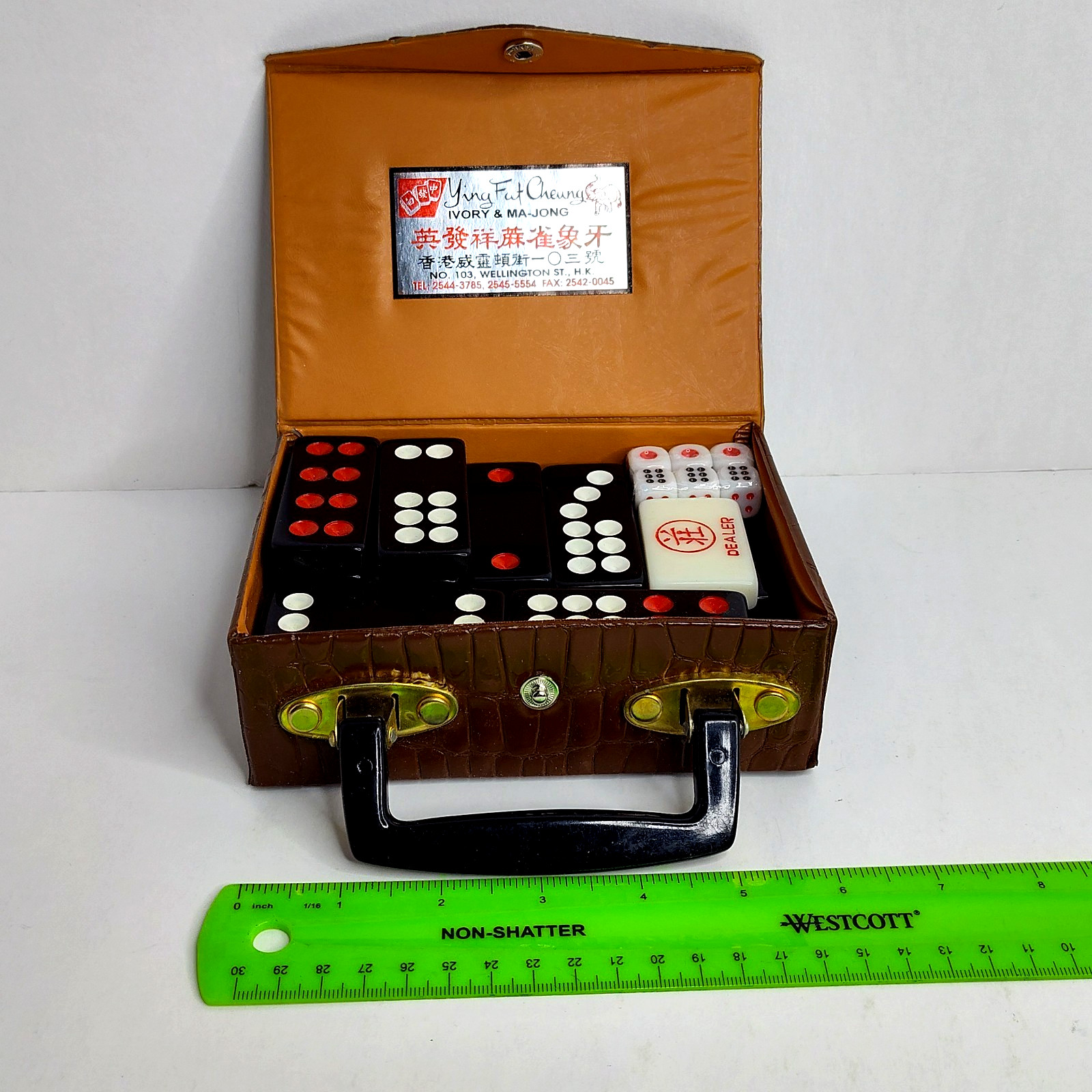 Ying Fat Cheung Pai Gow Domino Set Hong Kong in Case Vintage