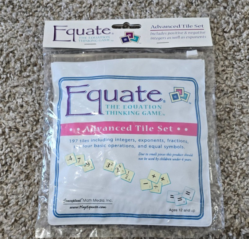NEW Equate Equation Thinking Game Advanced Set 197 Tiles ONLY Math Homeschool