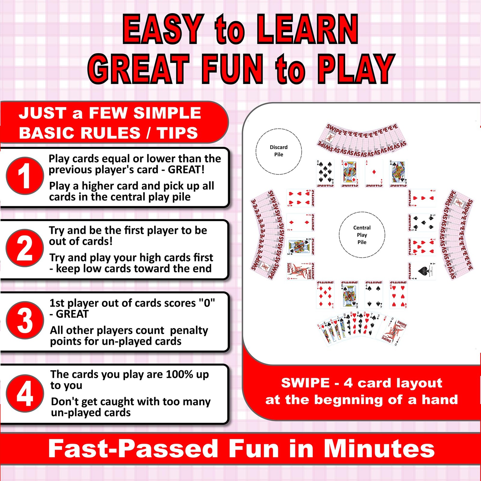 3Z Living Swipe Card Game – Fun & Strategy for14+, Adults, Seniors – 2 to 8 P…