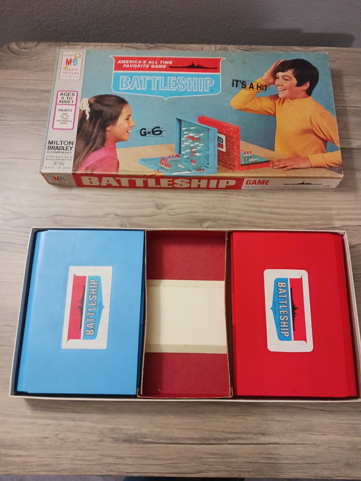 Vintage 1971 BATTLESHIP Milton Bradley Board Game complete In Original Box