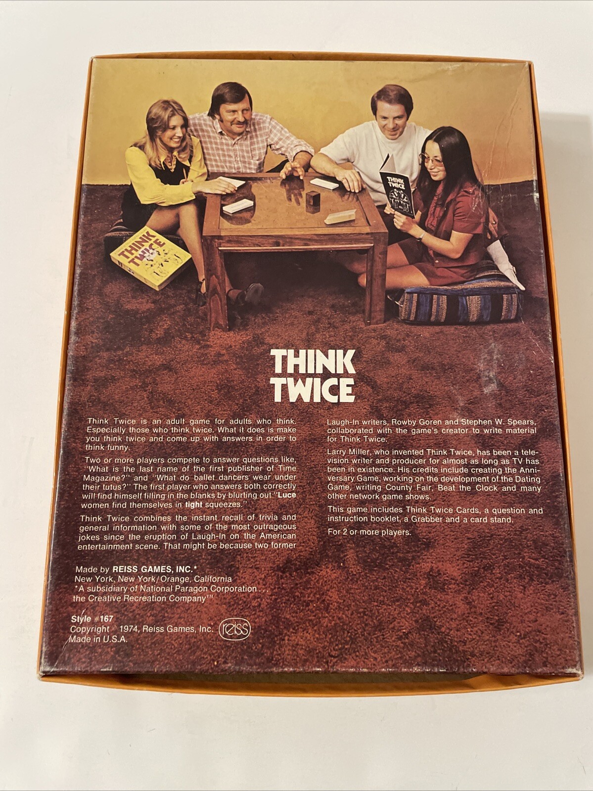 Vintage “Think Twice” Game by Reiss Games – 1974 Edition – Complete!