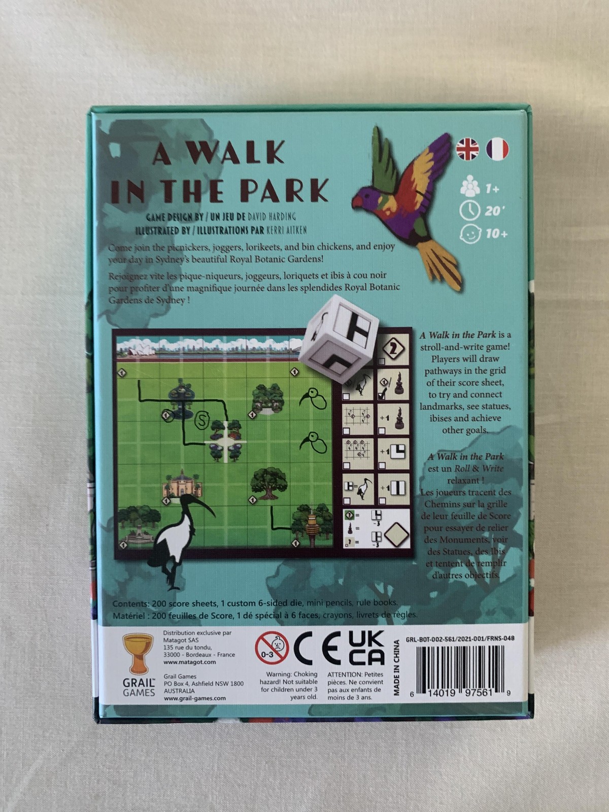 A Walk In The Park Grail Games Board Game 2021 Roll Write 1+ Players Ages 10+