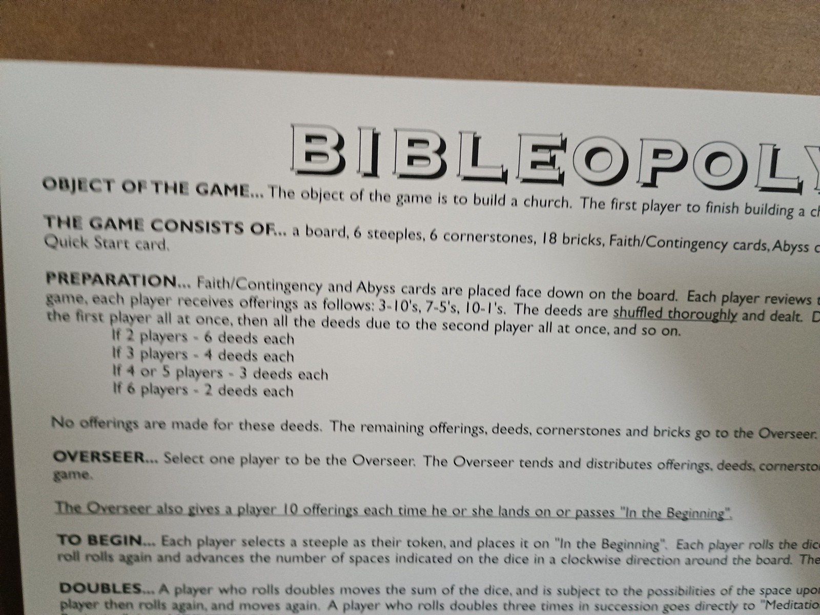 Late For The Sky Bibleopoly Board Game Complete Biblical Game of Fun and Faith
