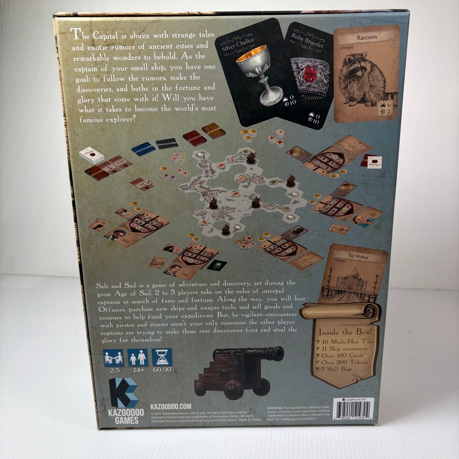 Salt & Sail A Game of Discovery Board Game Deluxe Pledge Metal & Wooden Pieces