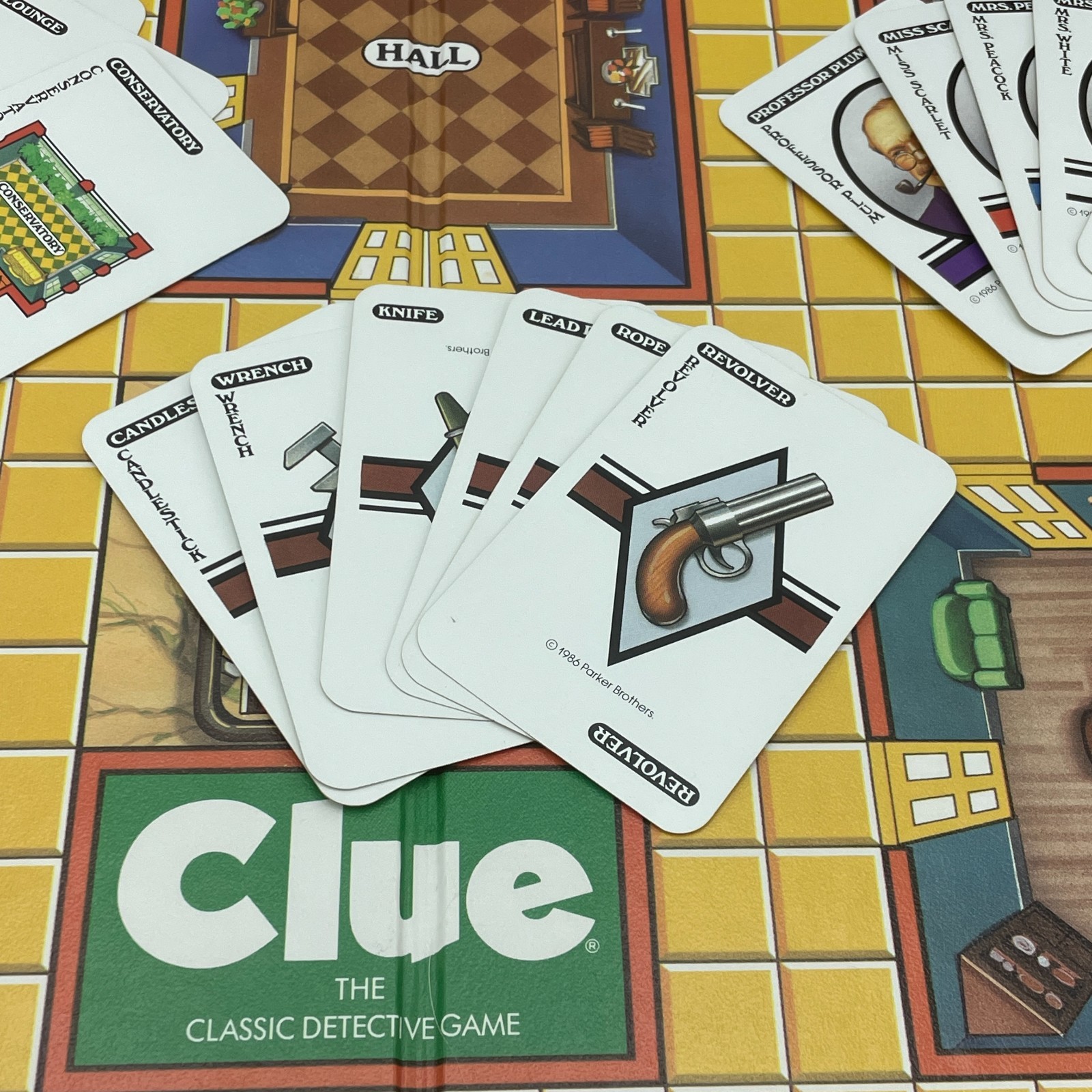 PARKER BROTHERS Clue Board Game Classic Detective Complete Vintage 1986 USA