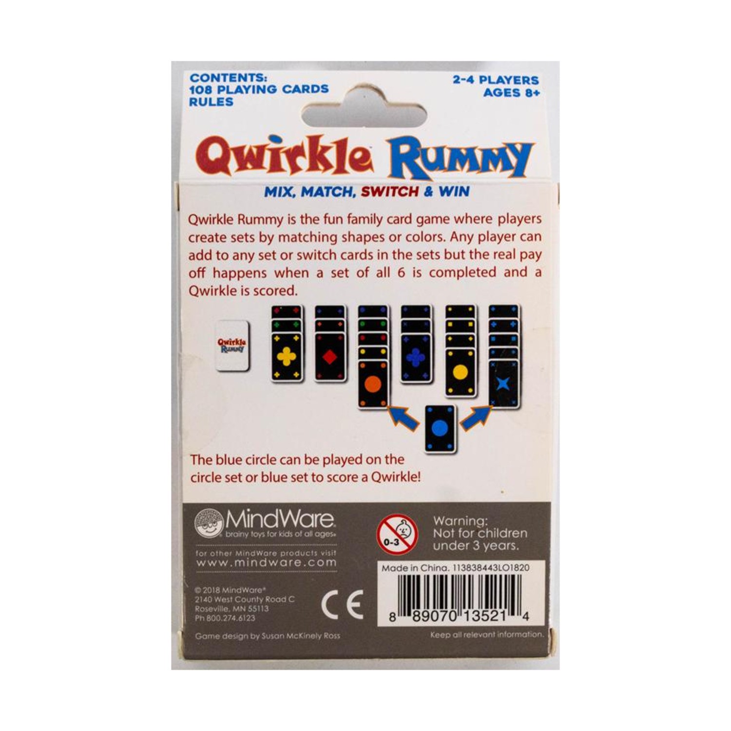 MindWare Boardgame Qwirkle Rummy Box VG/EX