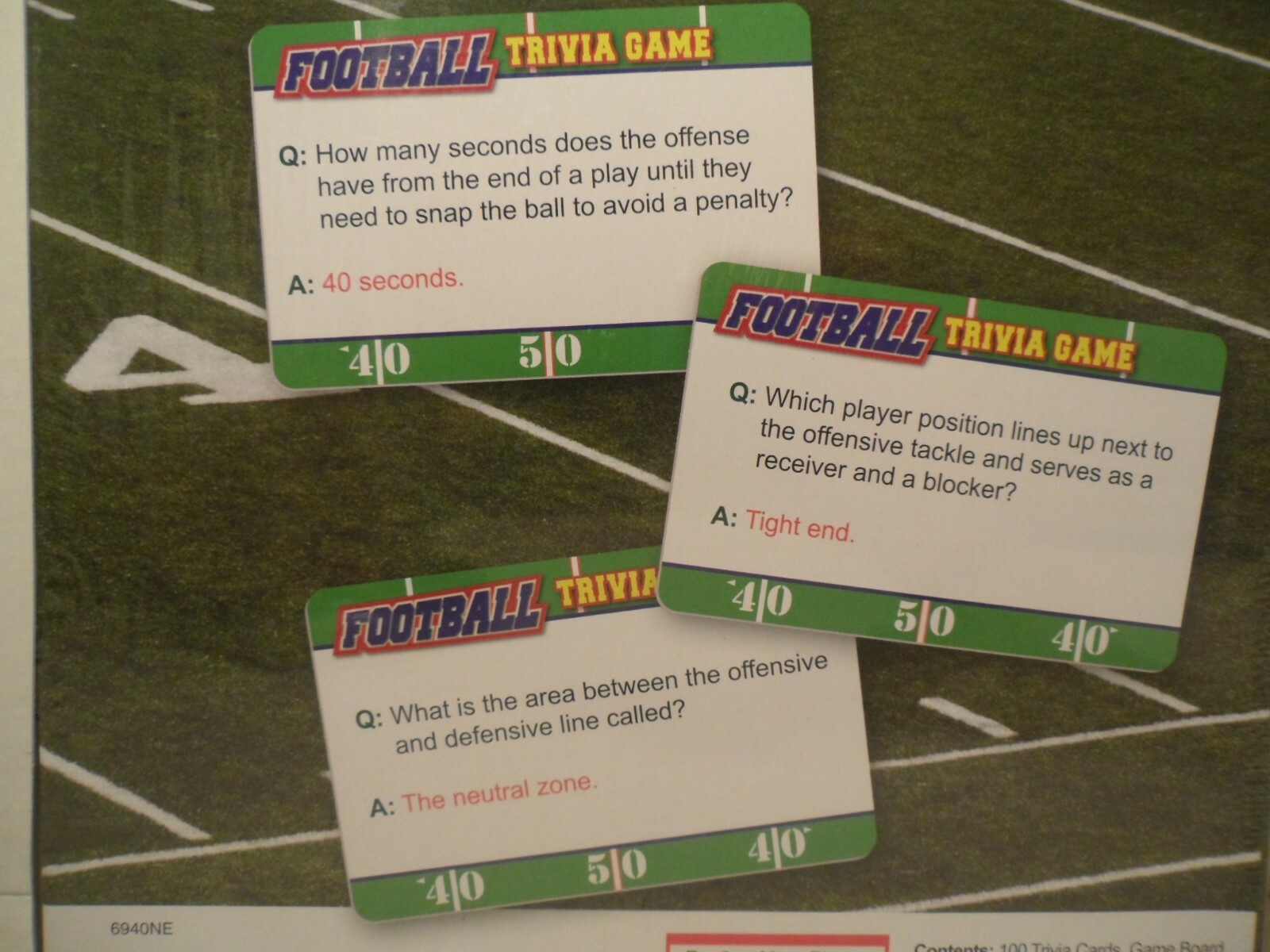 FOOTBALL TRIVIA GAME Ages 8 & Up, For 2 Or More Players NFL Sports Teams NEW!