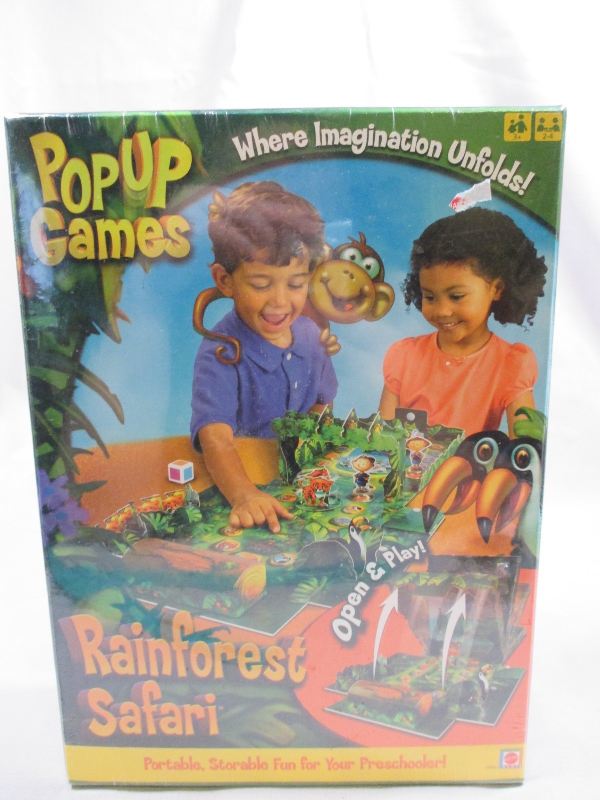 Rainforest Safari Pop Up Kids Board Games Mattel 3D Open & play -2 to 4 players