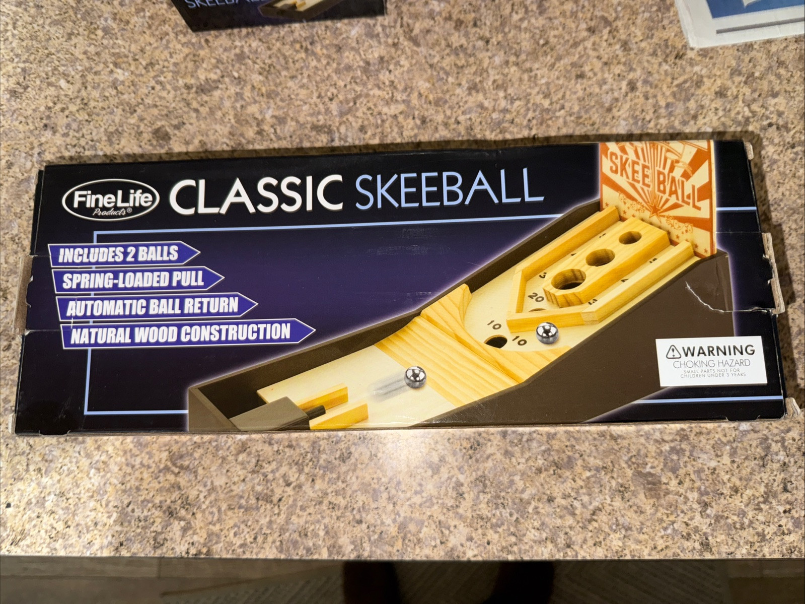 FINE LIFE Classic Skeeball Tabletop Arcade Game Wooden 5”x12.25”x7.5”