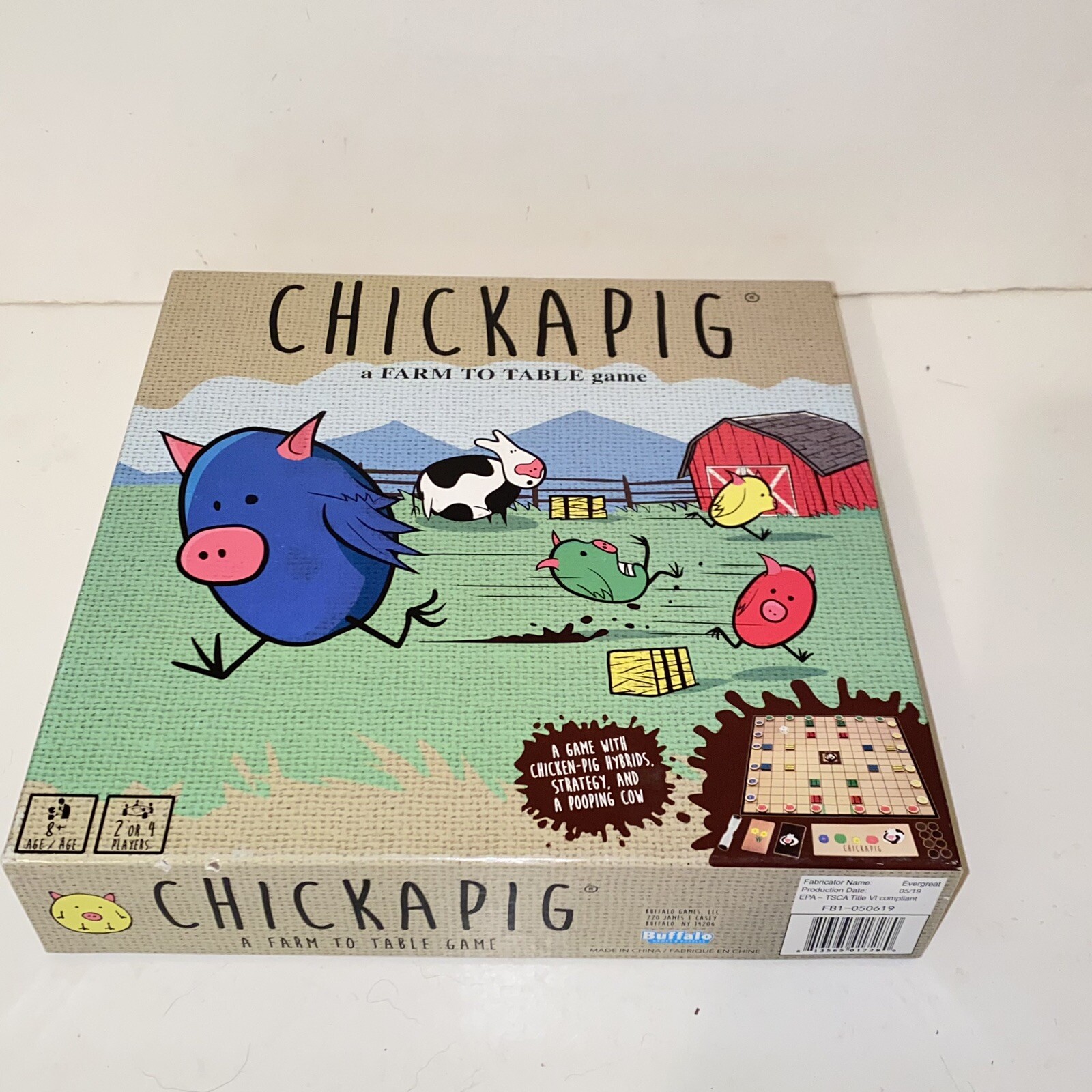 Buffalo Games Chickapig A Farm To Table Game Ages 8+ Family Board Game Complete