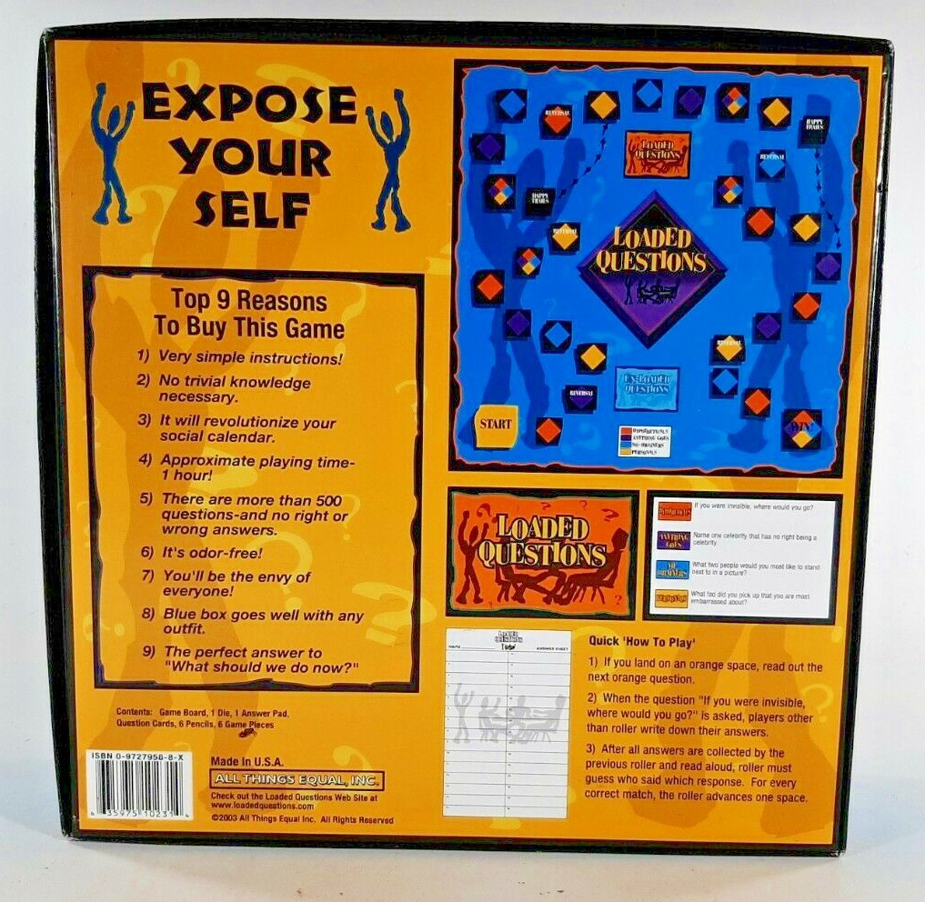 Loaded Questions Board Game 3-6 Players Teen to Adult Made in the U.S.A.