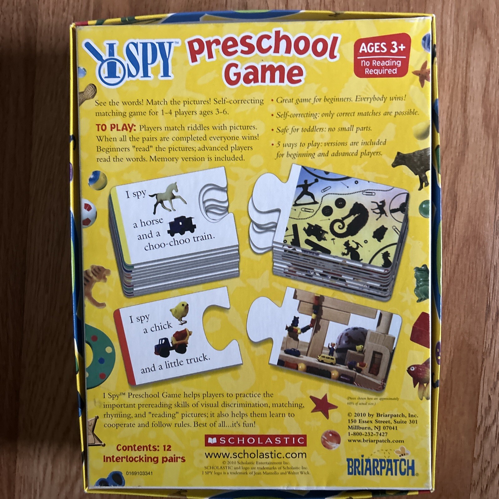 Briarpatch Scholastic ~ I Spy Preschool Game PLAY & LEARN ~ See Words Match Pic