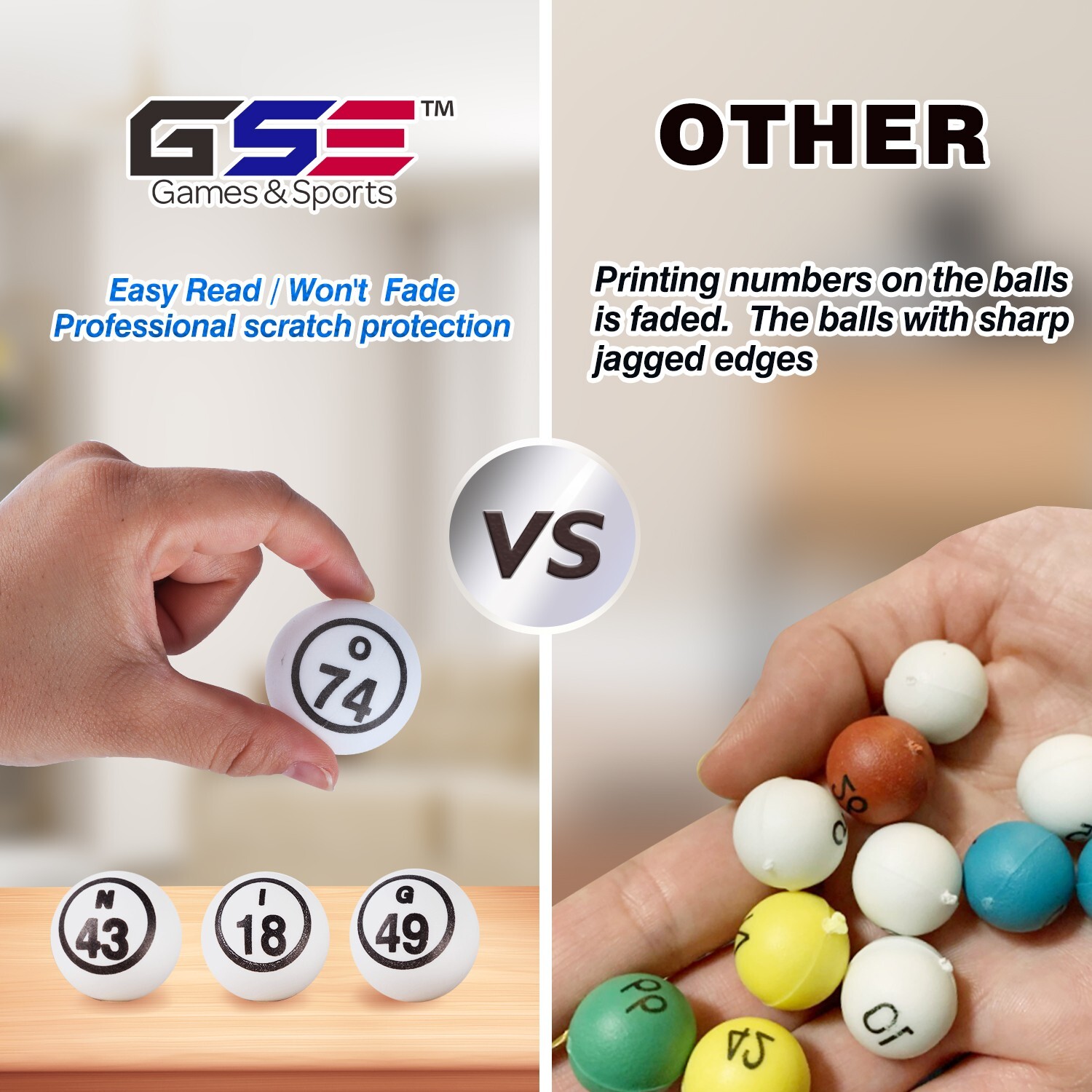 PRO Jumbo Bingo Game Set w/Large Bingo Cage, 1.5″ Ping Pong Bingo Balls & Board