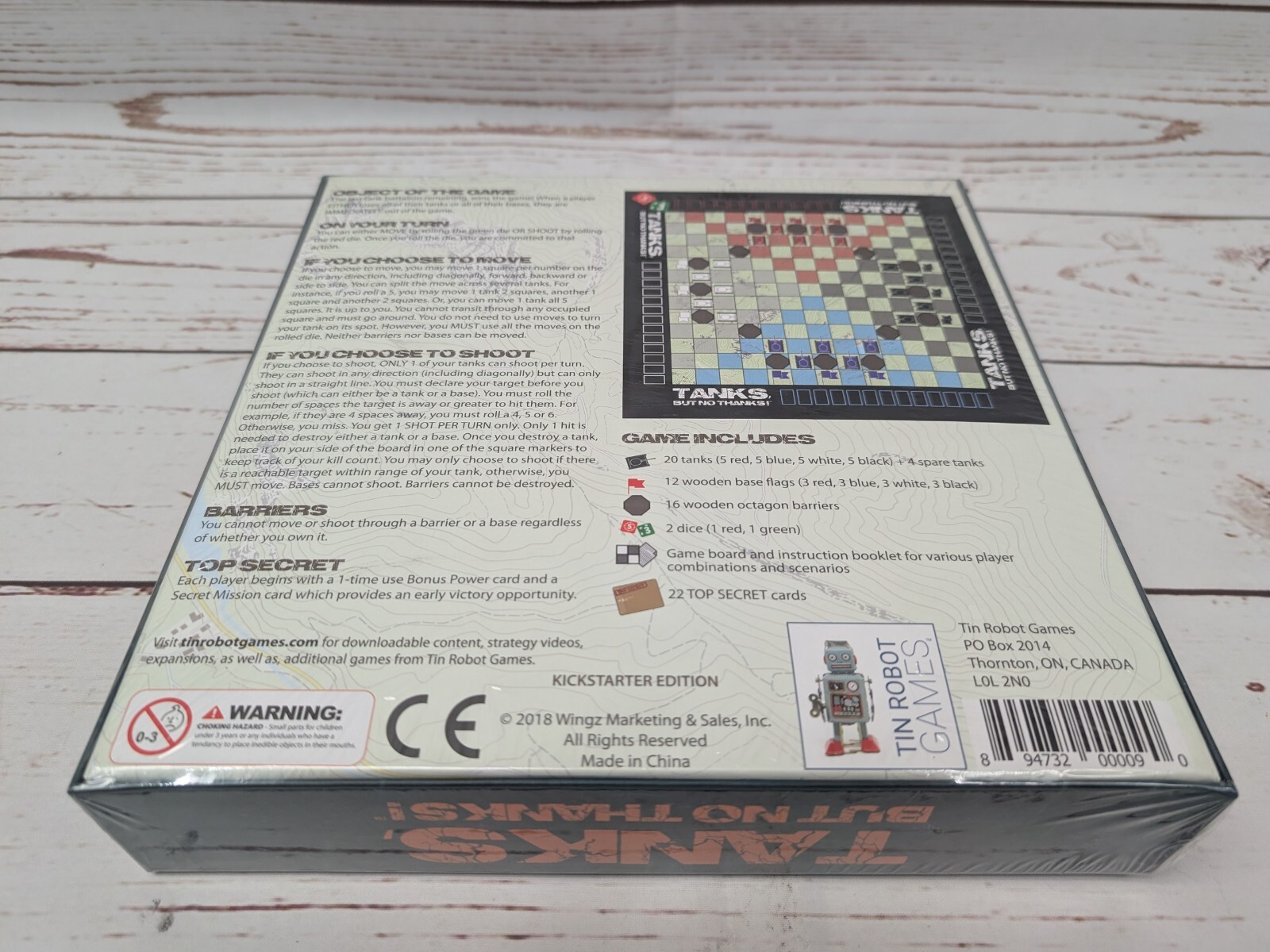 Tanks, But No Thanks! Board Game 2018 Tin Robot Games NIS War Abstract Strategy