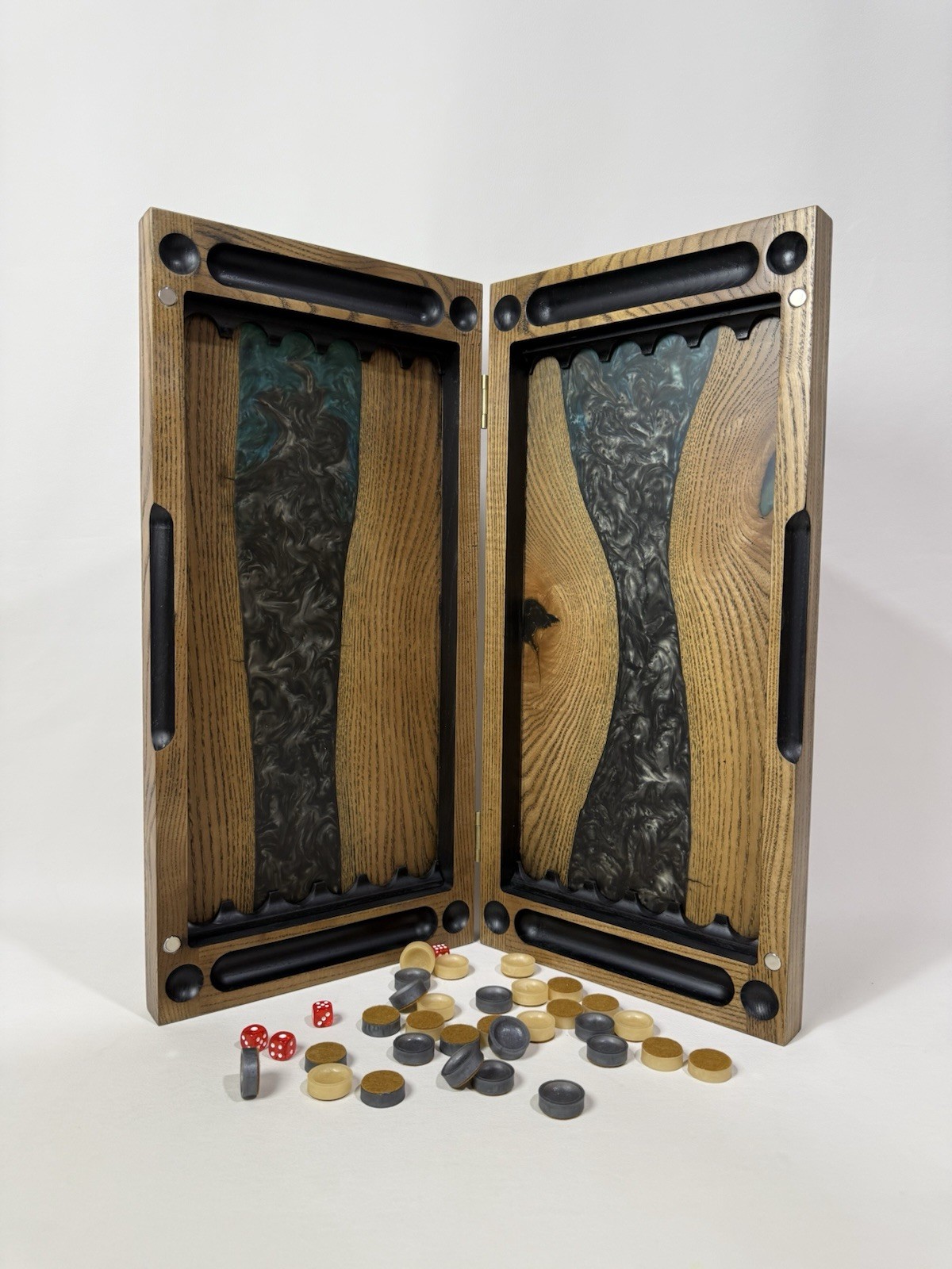 Luxury Wooden Backgammon with Epoxy Resin