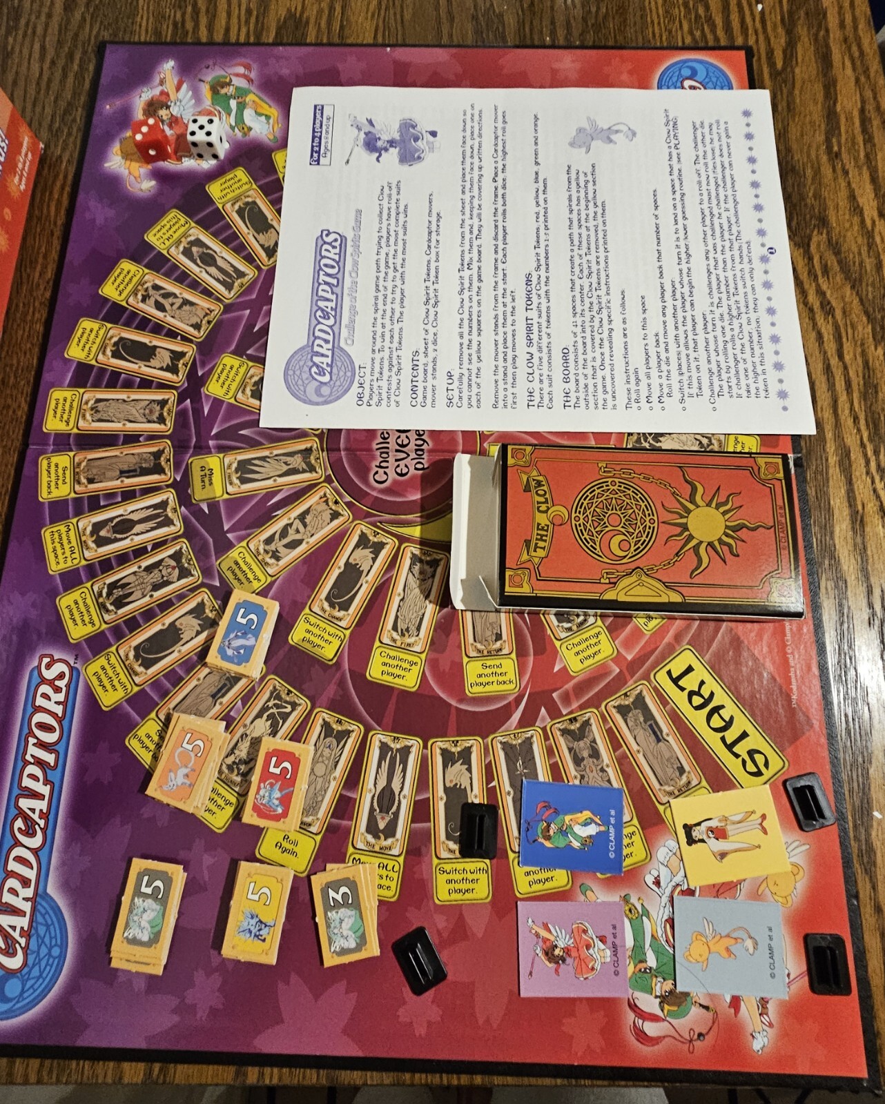 2001 Cardcaptors: Challenge of the Clow Spirits Anime Board Game – 100% COMPLETE
